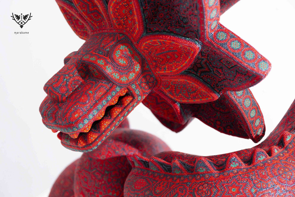 Escultura de Arte Huichol - Gran Quetzalcóatl - Arte Marakame
