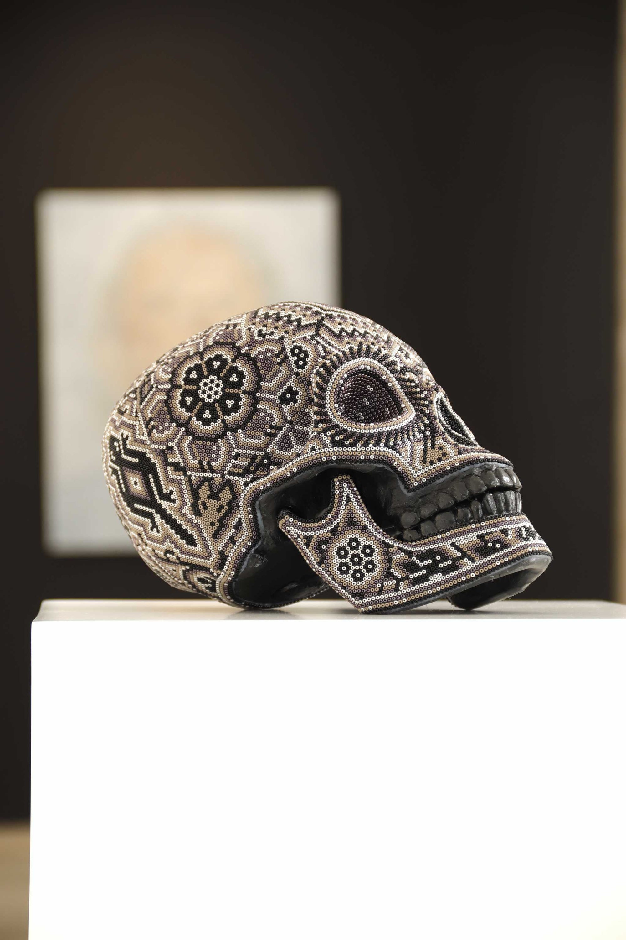 Cráneo huichol escala real - Calavera Haramara