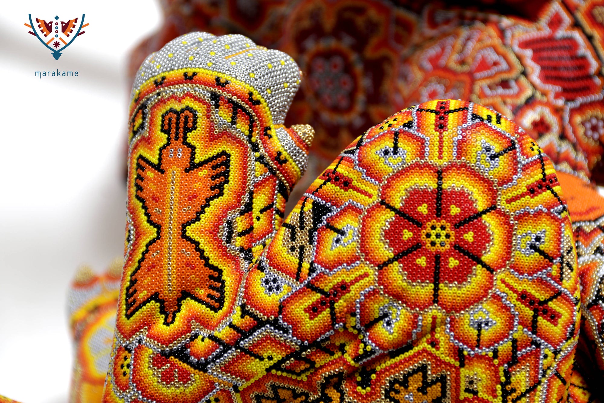 Escultura Arte Huichol - Jaguares jugando