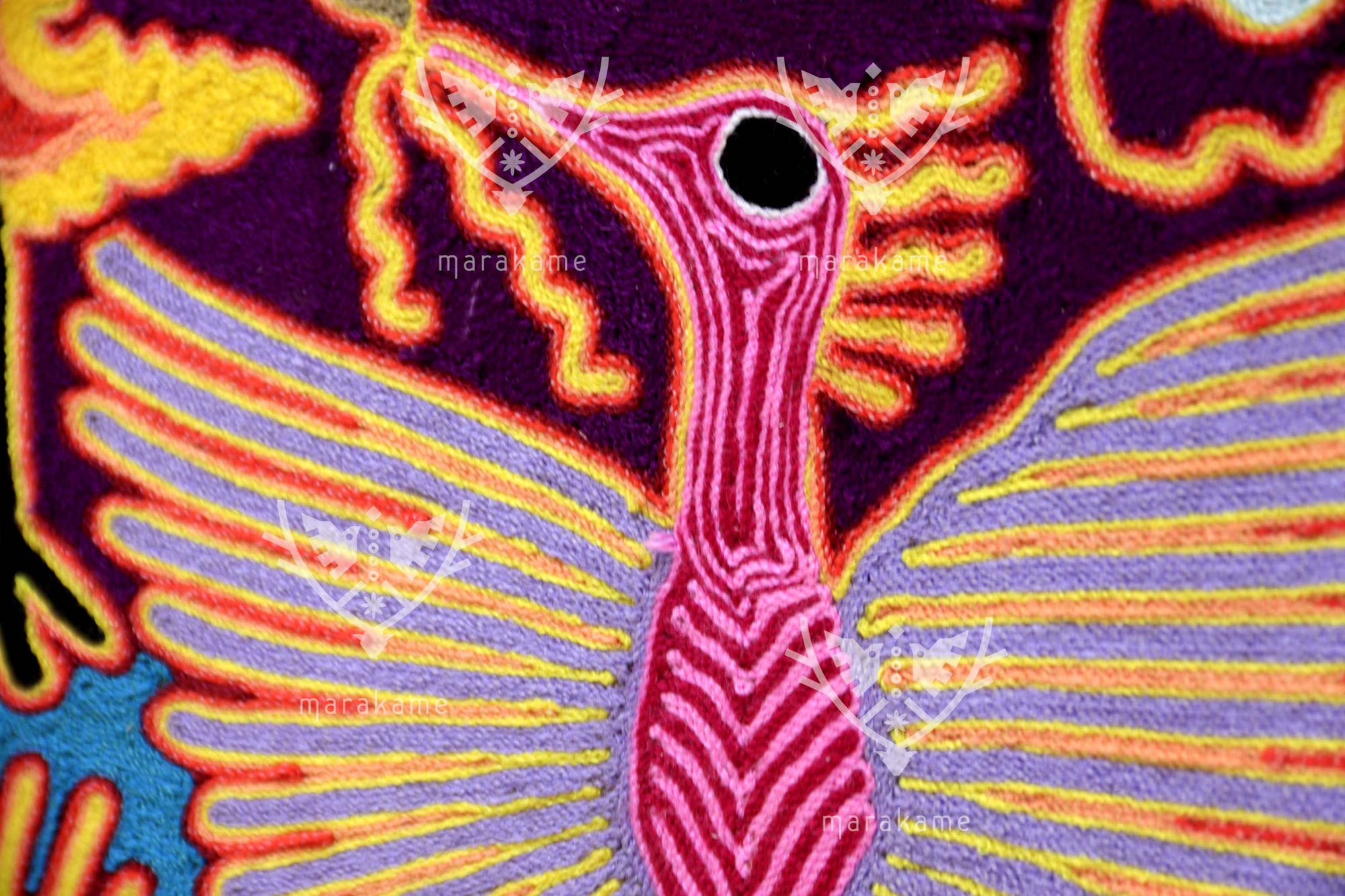Nierika de Estambre Círculo Huichol - Tatewari - Fuego sagrado - 120 cm. - 2025