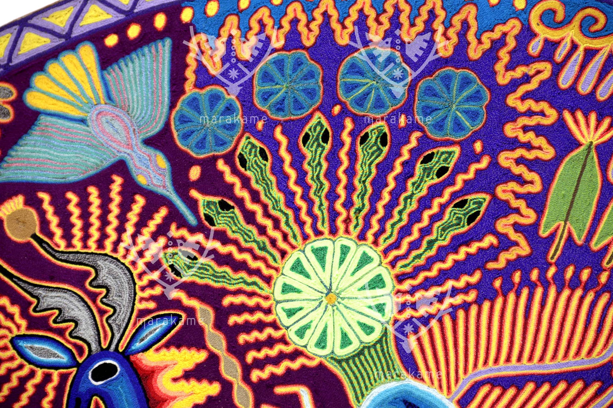 Nierika de Estambre Círculo Huichol - Tatewari - Fuego sagrado - 120 cm. - 2025