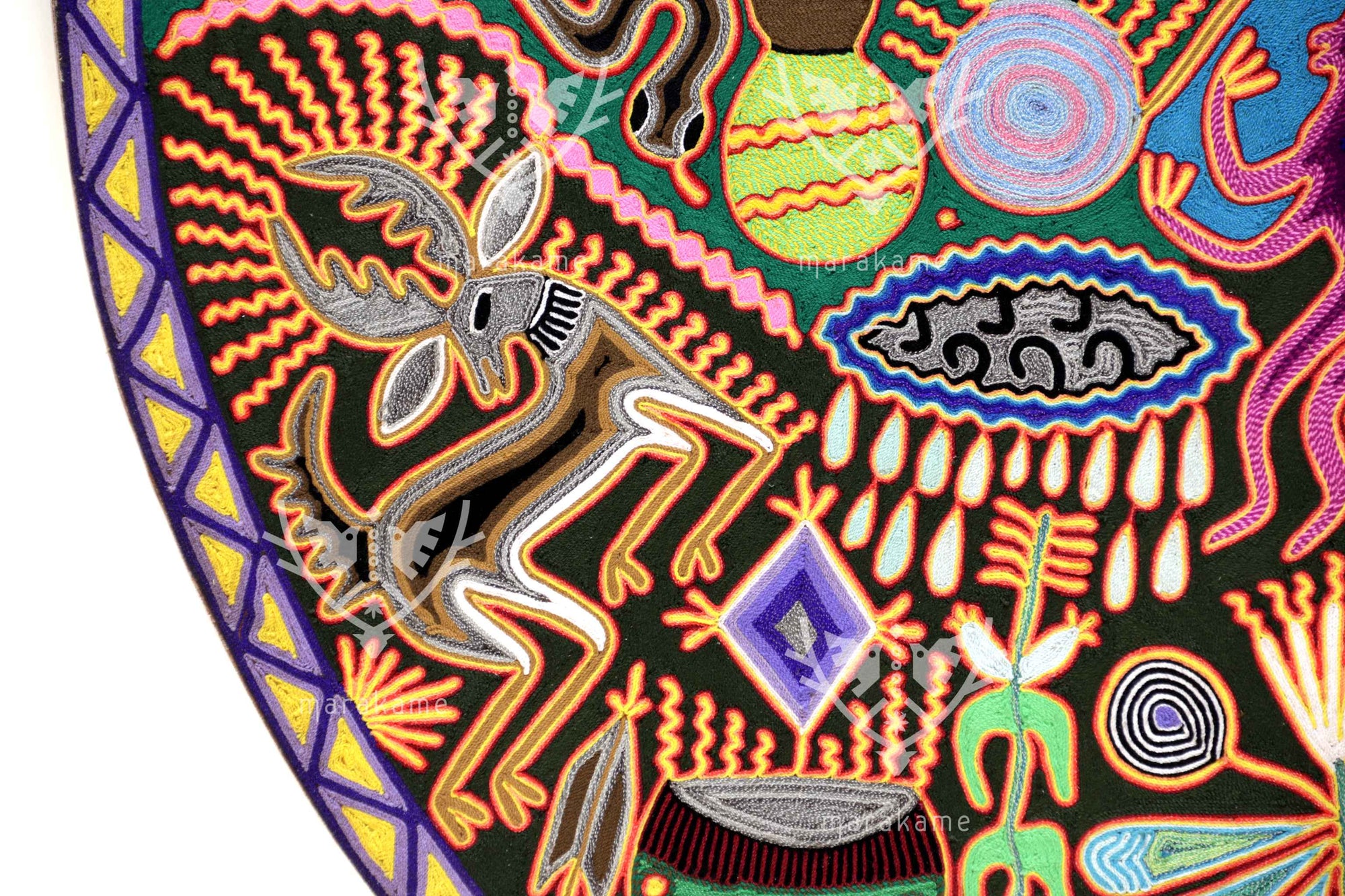Nierika de Estambre Círculo Huichol - Tatewari - Fuego sagrado - 120 cm. - 2025