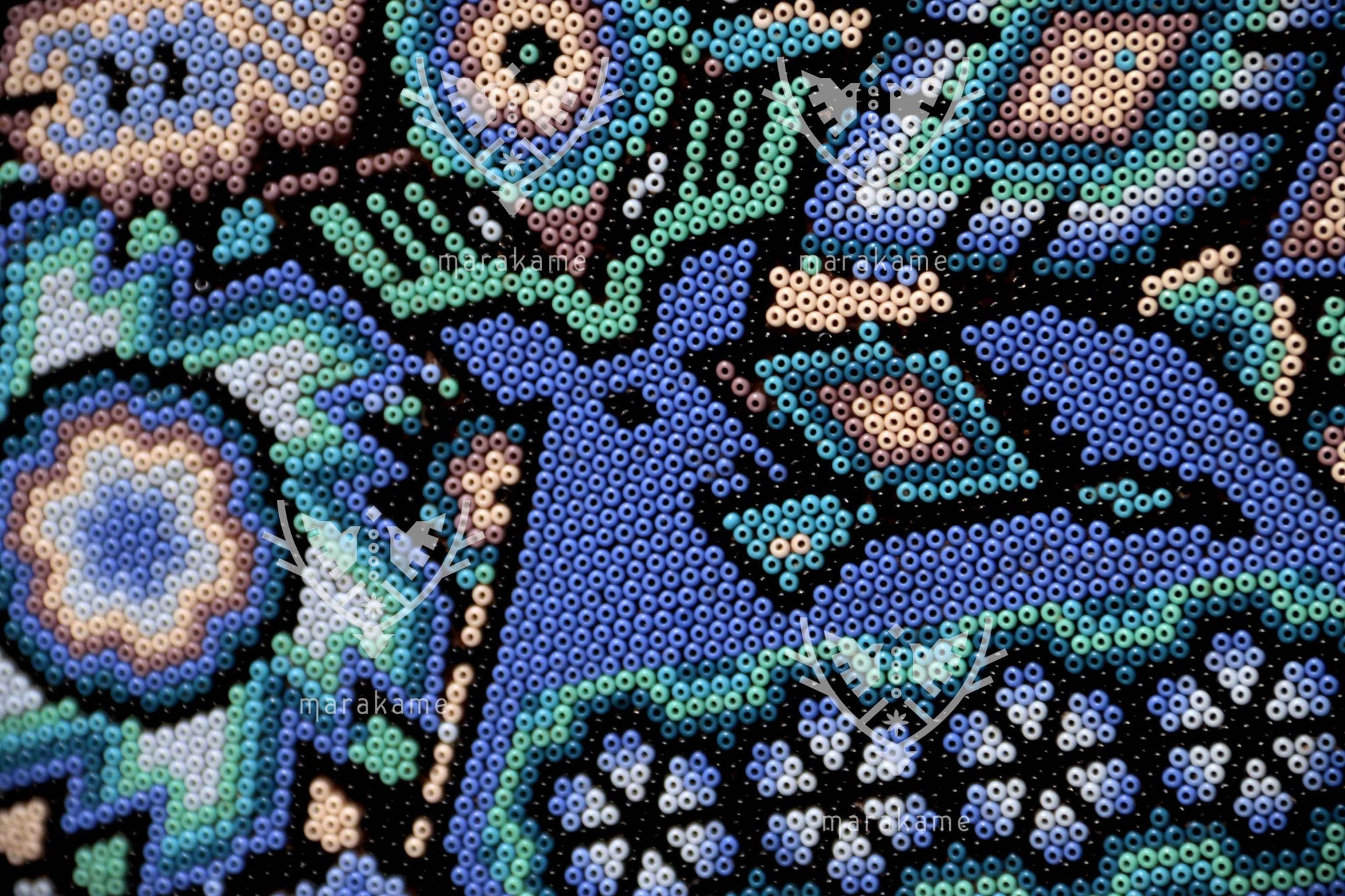 Nierika de Chaquira Círculo Huichol - Kieri teiwariyeme - 120 cm.