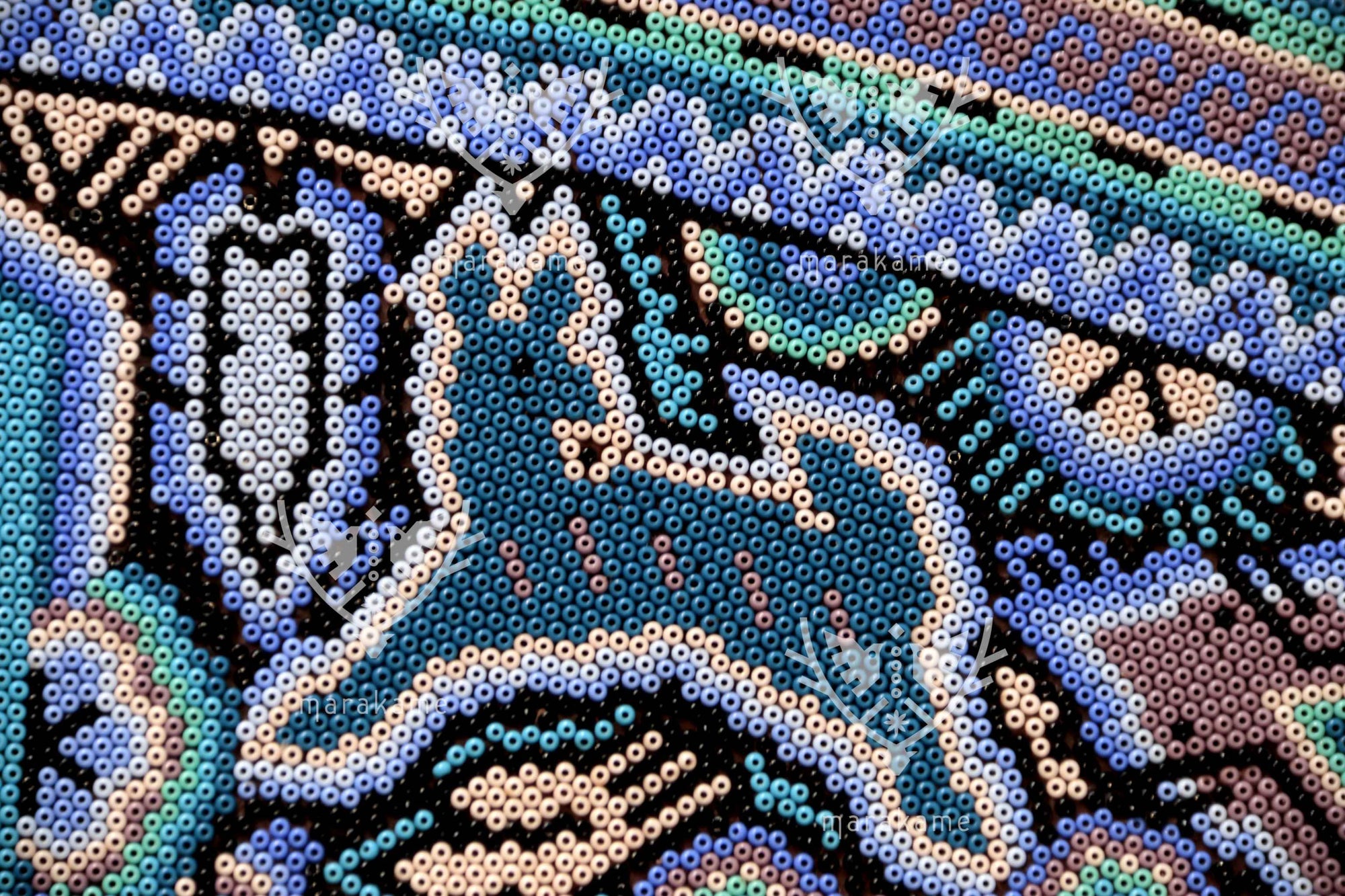Nierika de Chaquira Círculo Huichol - Kieri teiwariyeme - 120 cm.