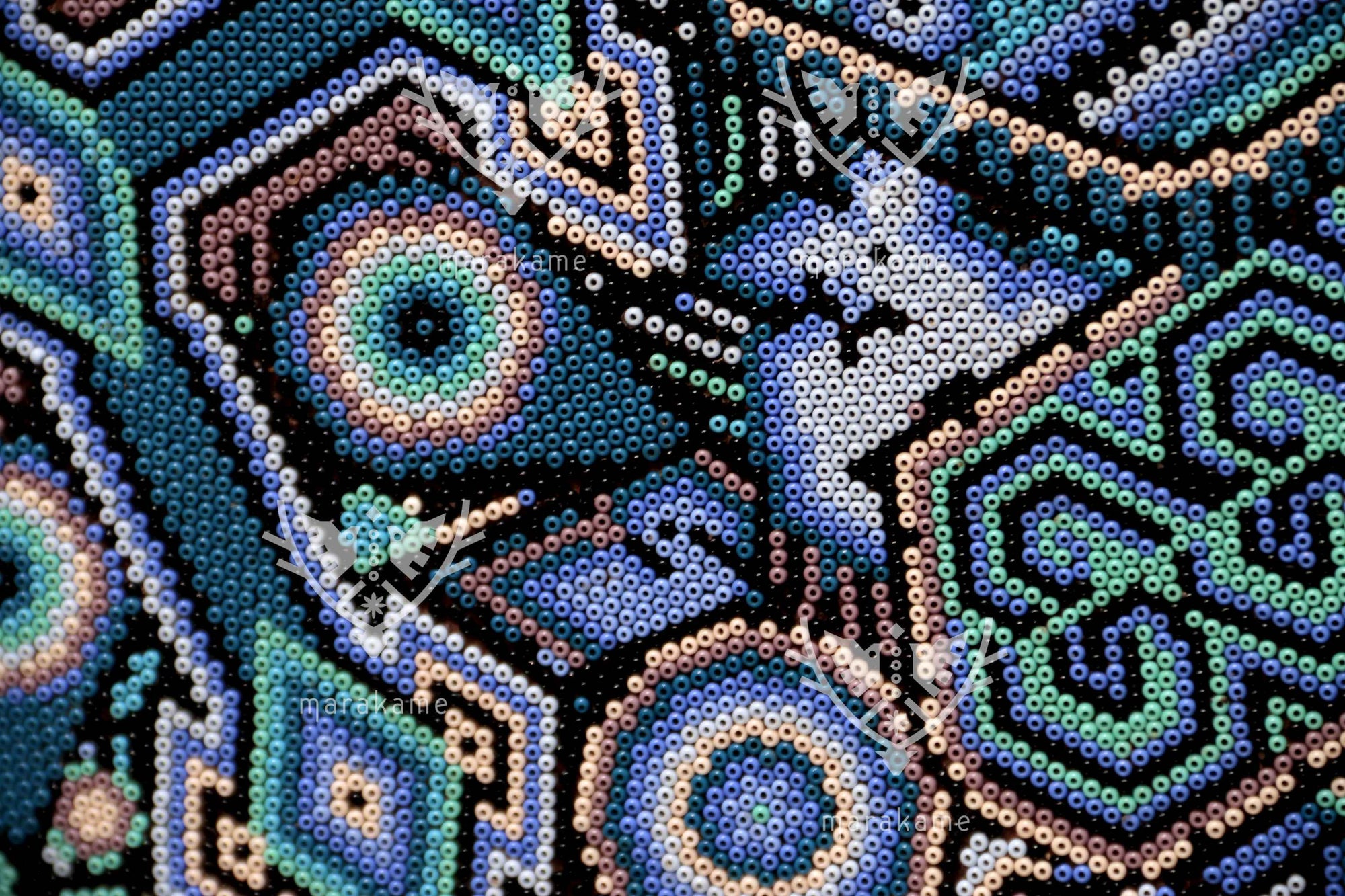 Nierika de Chaquira Círculo Huichol - Kieri teiwariyeme - 120 cm.