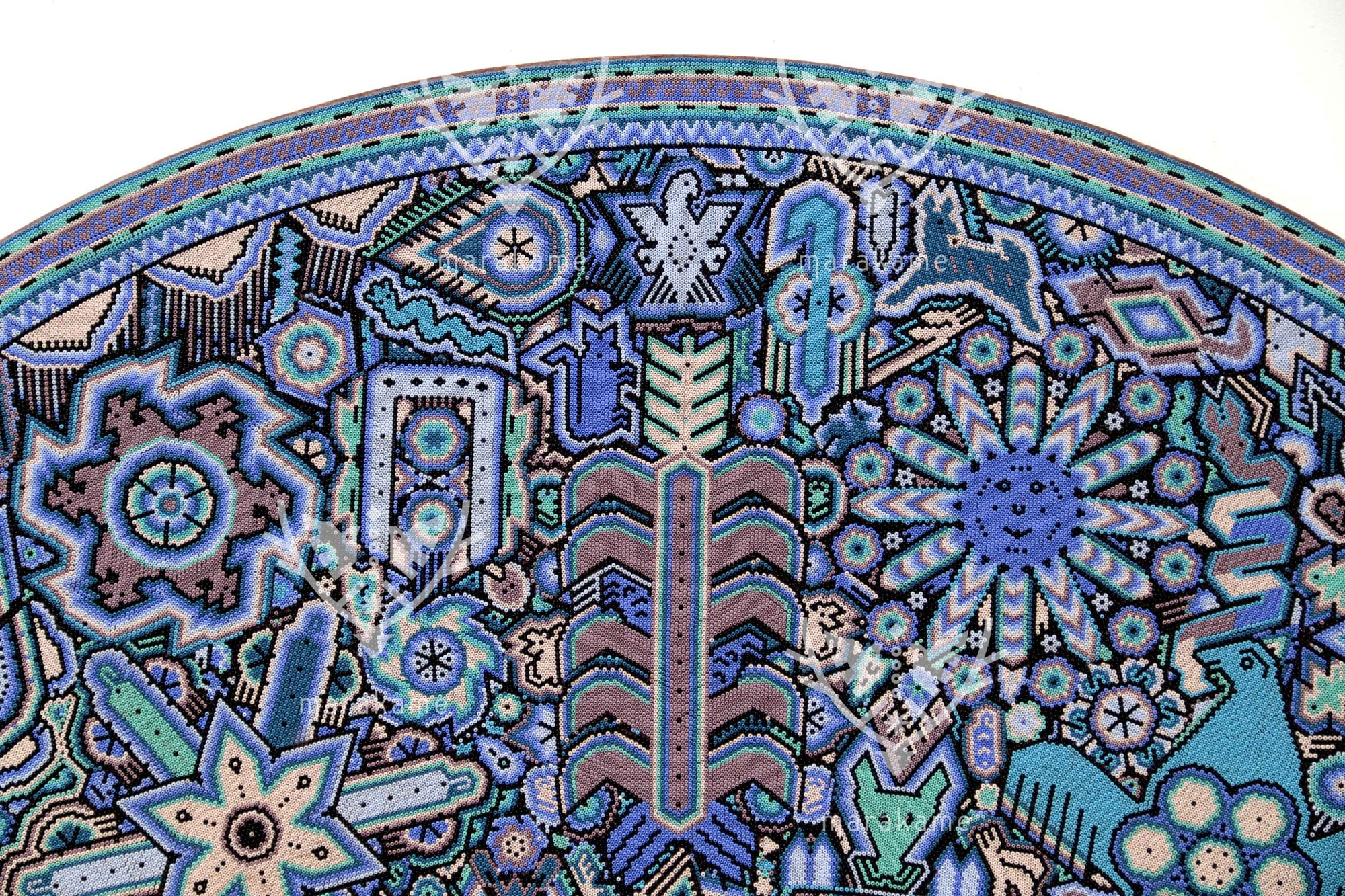 Nierika de Chaquira Círculo Huichol - Kieri teiwariyeme - 120 cm.