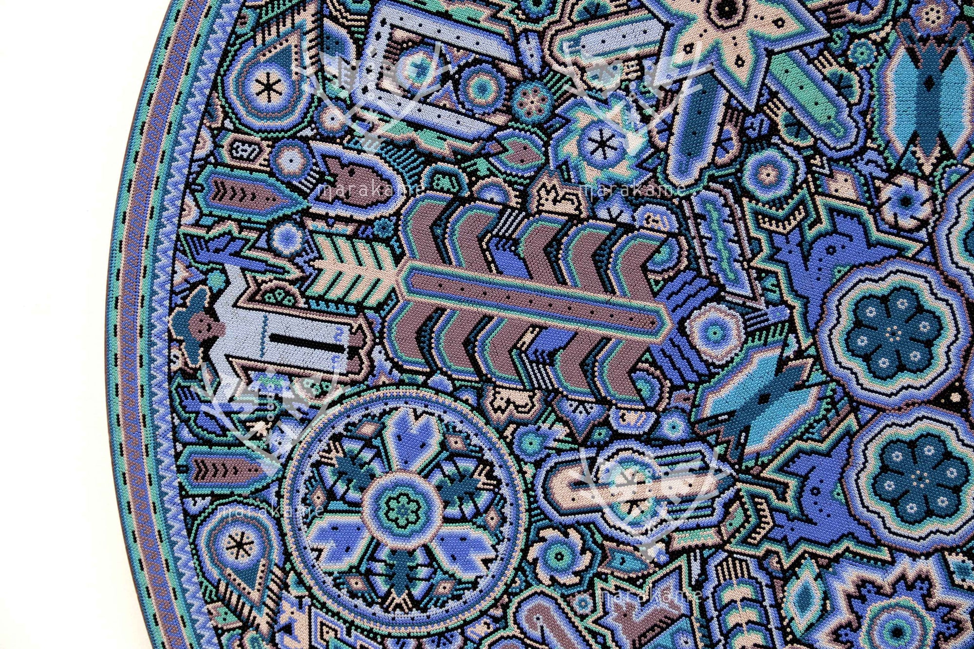 Nierika de Chaquira Círculo Huichol - Kieri teiwariyeme - 120 cm.