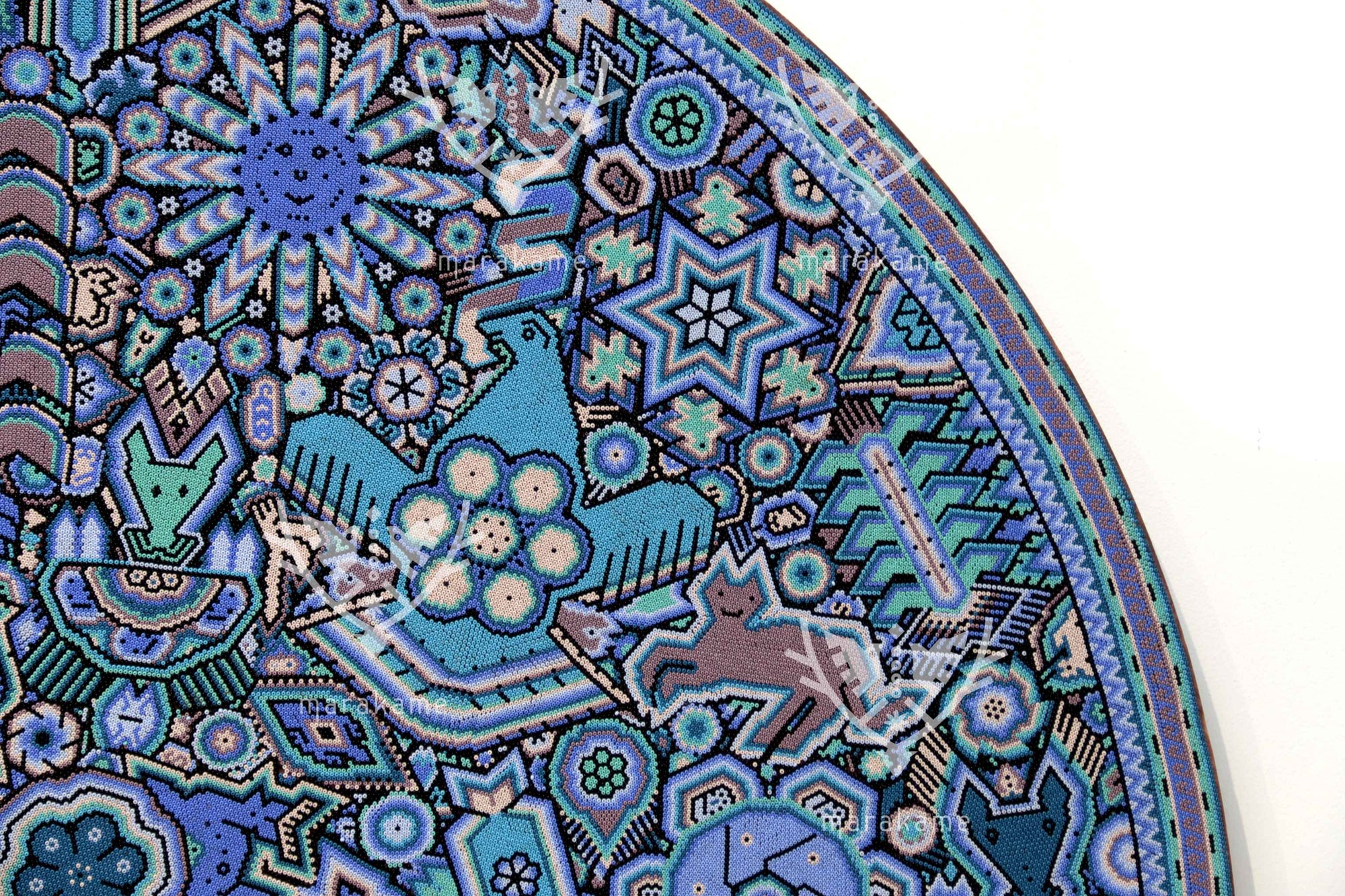 Nierika de Chaquira Círculo Huichol - Kieri teiwariyeme - 120 cm.