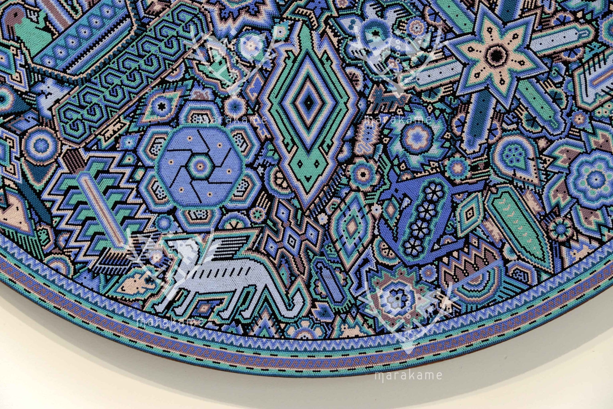 Nierika de Chaquira Círculo Huichol - Kieri teiwariyeme - 120 cm.