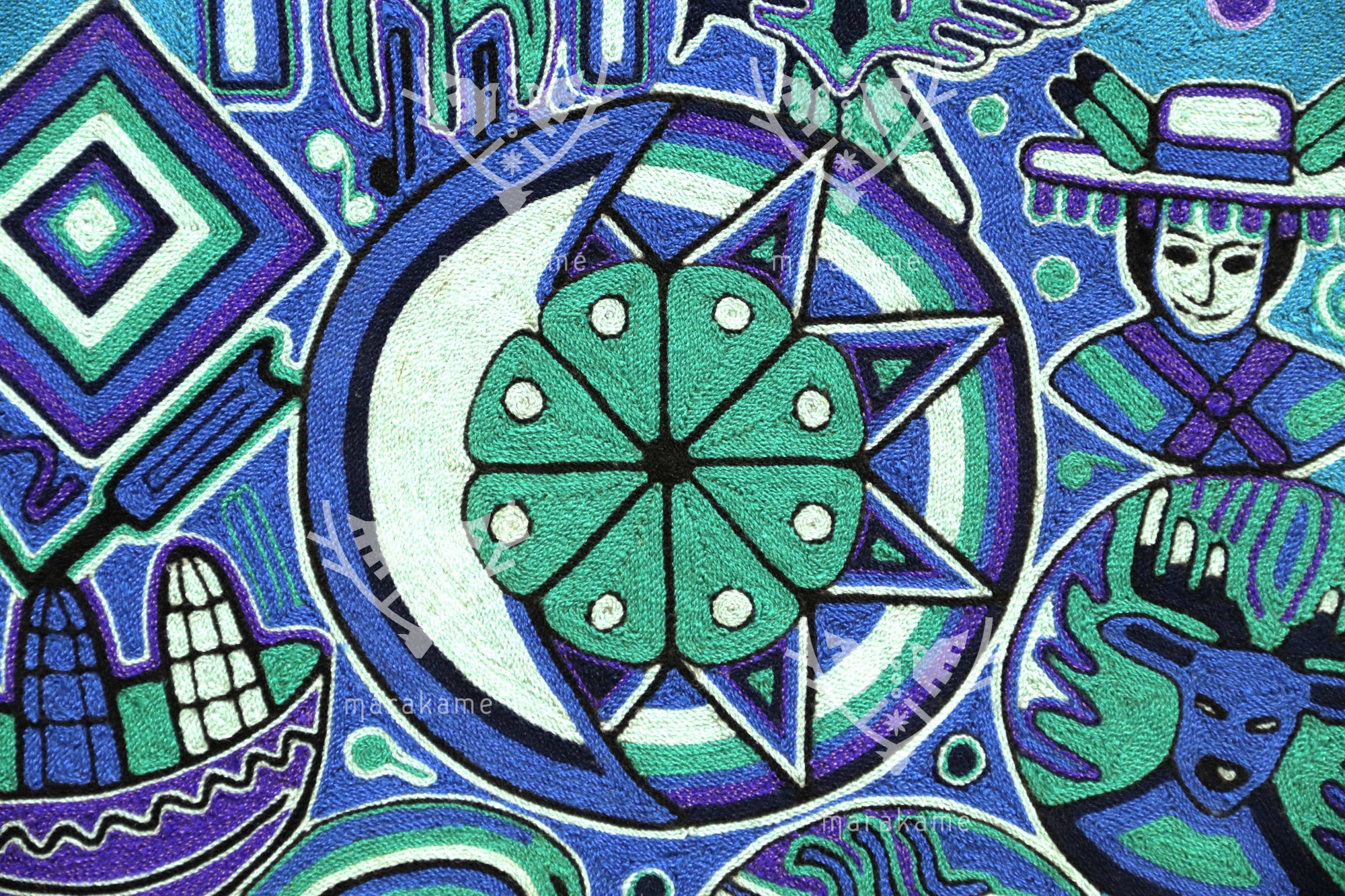 Nierika de Estambre Círculo Huichol - Catinémïayéeni - 60 cm. -2025