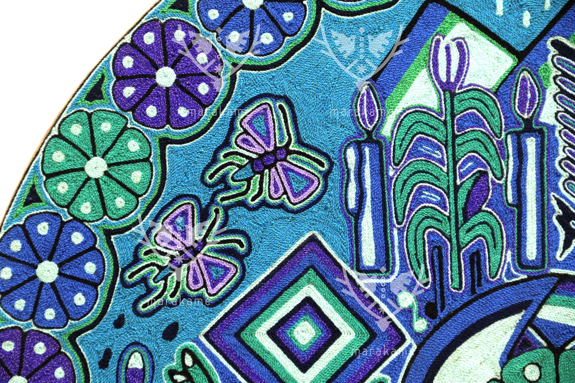 Nierika de Estambre Círculo Huichol - Catinémïayéeni - 60 cm. -2025
