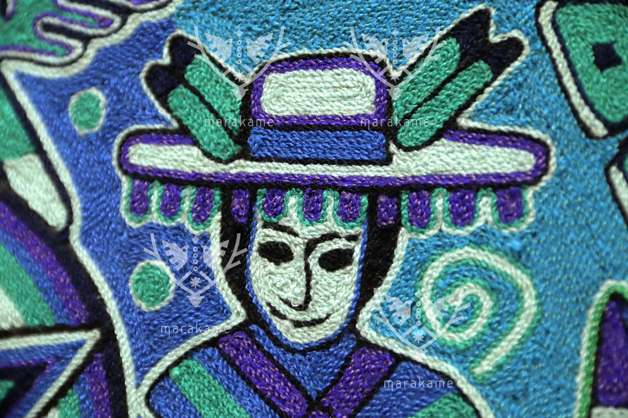 Nierika de Estambre Círculo Huichol - Catinémïayéeni - 60 cm. -2025