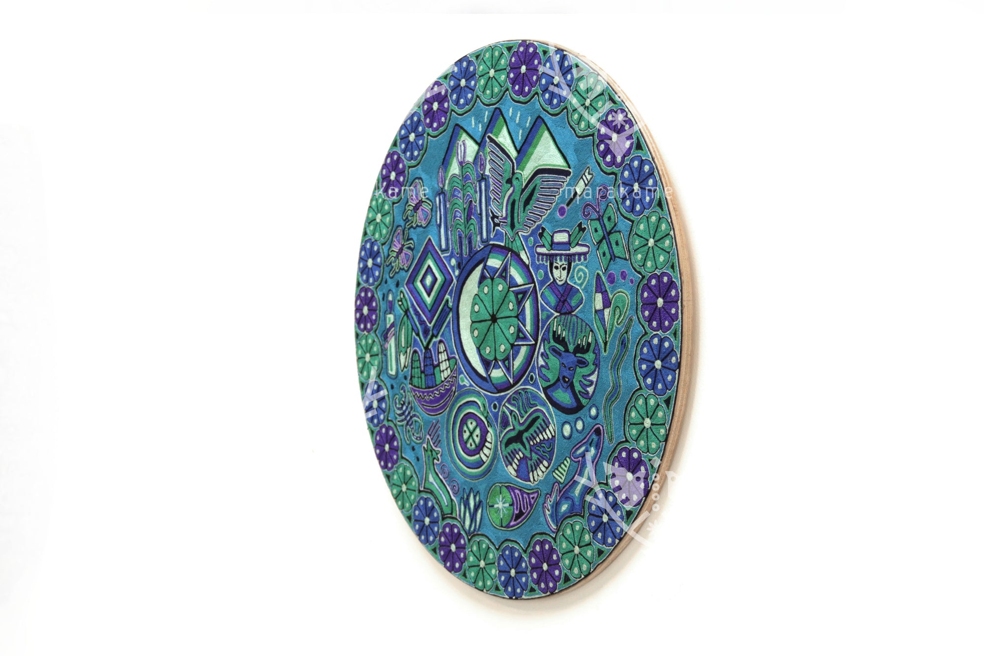 Nierika de Estambre Círculo Huichol - Catinémïayéeni - 60 cm. -2025