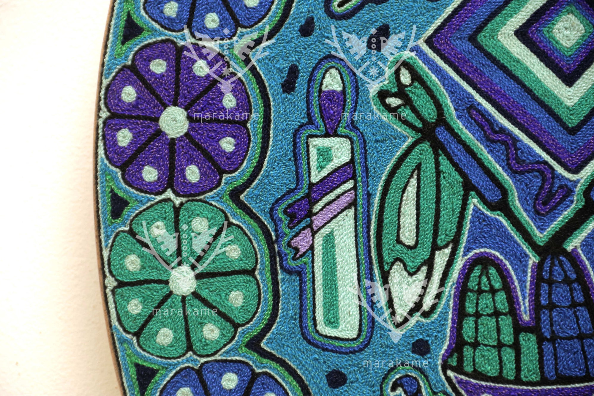 Nierika de Estambre Círculo Huichol - Catinémïayéeni - 60 cm. -2025