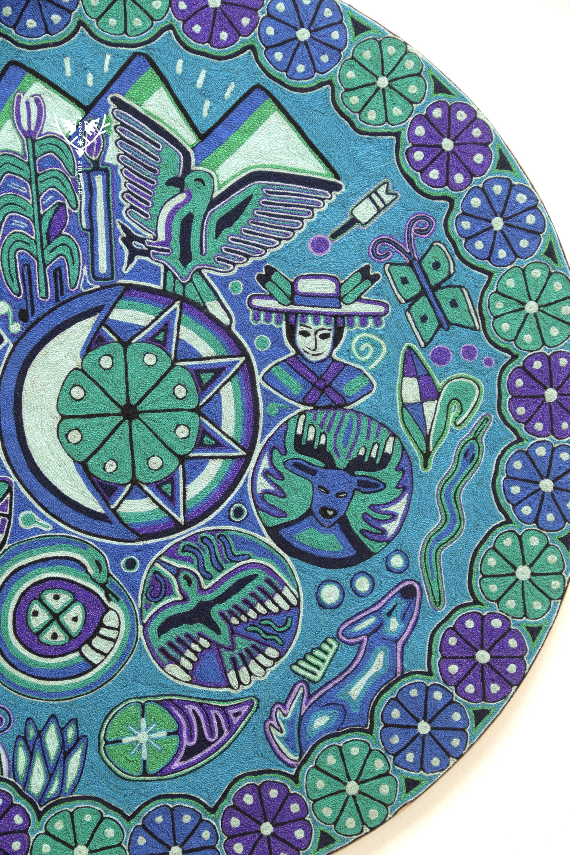 Nierika de Estambre Círculo Huichol - Catinémïayéeni - 60 cm. -2025