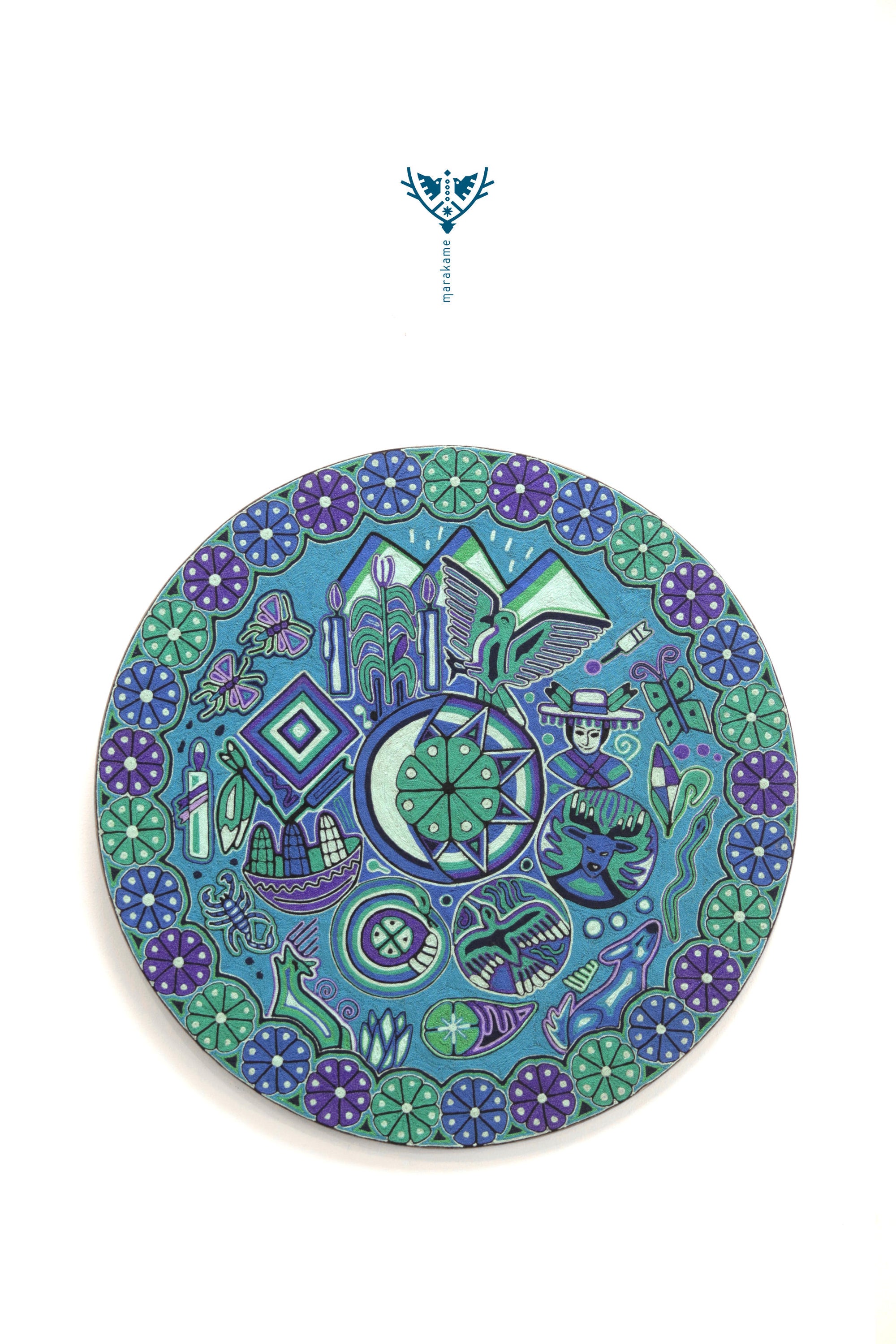 Nierika de Estambre Círculo Huichol - Catinémïayéeni - 60 cm. -2025