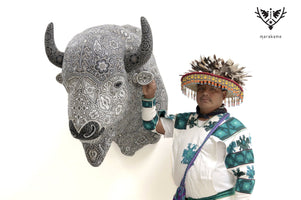 Escultura Arte Huichol - Yumutame - El espíritu del Bisonte - Arte Marakame