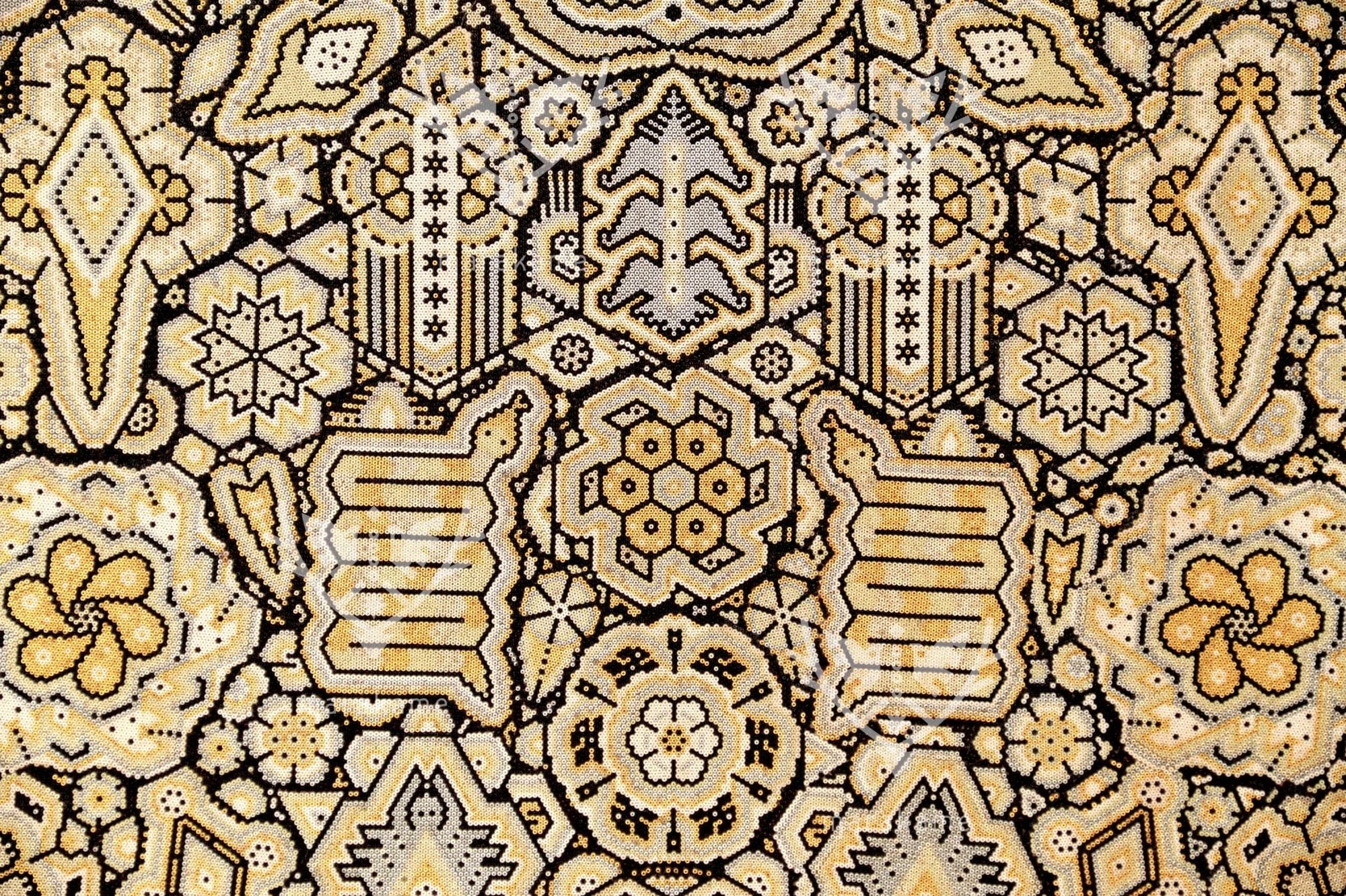 Nierika de Chaquira Círculo Huichol - Ewaripa - Velación de venado - 160 cm. - 2024 - 2025 - Arte Marakame