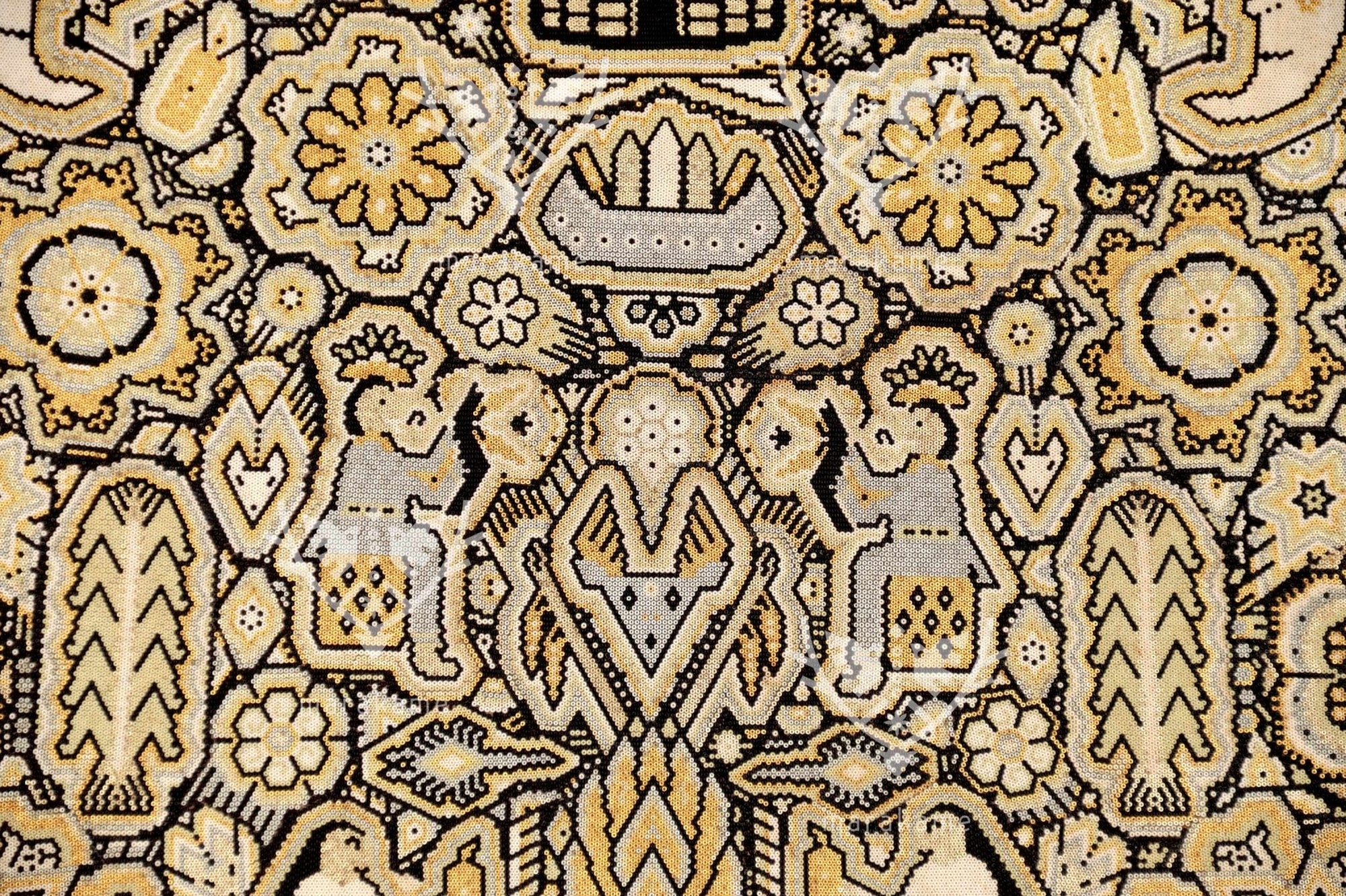 Nierika de Chaquira Círculo Huichol - Ewaripa - Velación de venado - 160 cm. - 2024 - 2025 - Arte Marakame