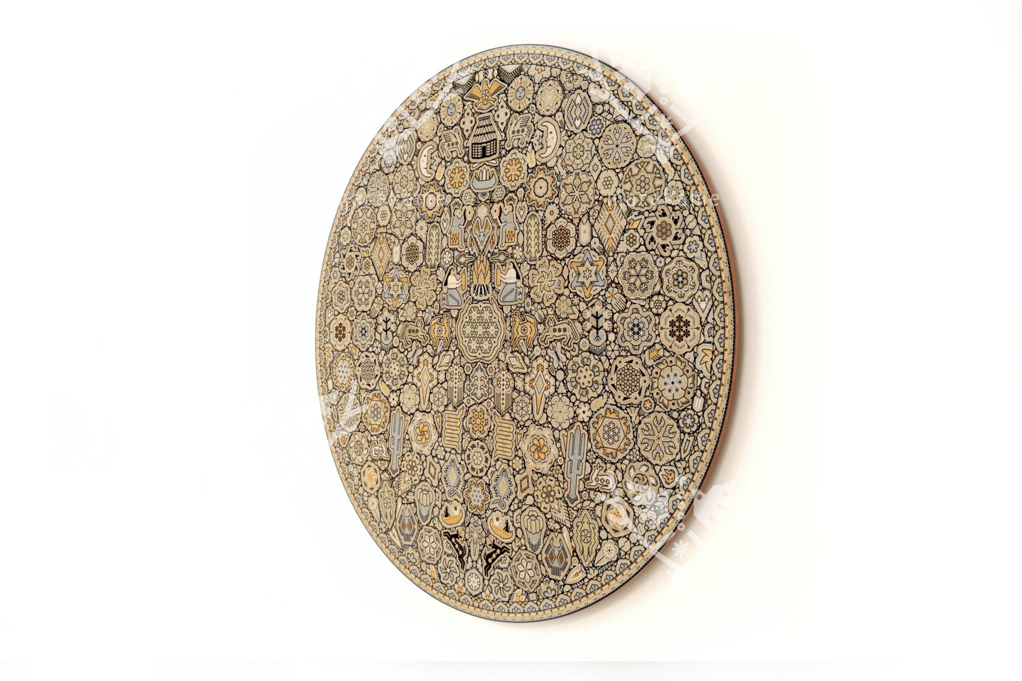 Nierika de Chaquira Círculo Huichol - Ewaripa - Velación de venado - 160 cm. - 2024 - 2025 - Arte Marakame