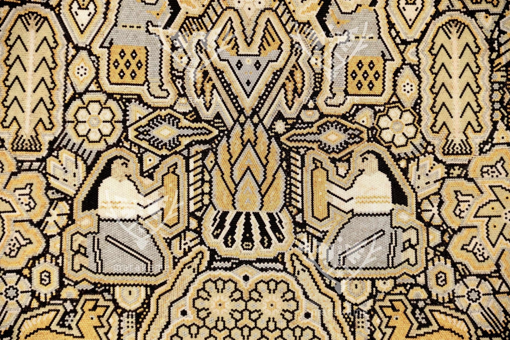 Nierika de Chaquira Círculo Huichol - Ewaripa - Velación de venado - 160 cm. - 2024 - 2025 - Arte Marakame