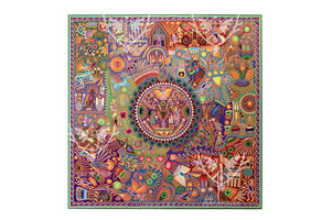 Nierika de Estambre Cuadro Huichol - Kauyumarie - 200 x 200 cm. - Arte Huichol - Marakame