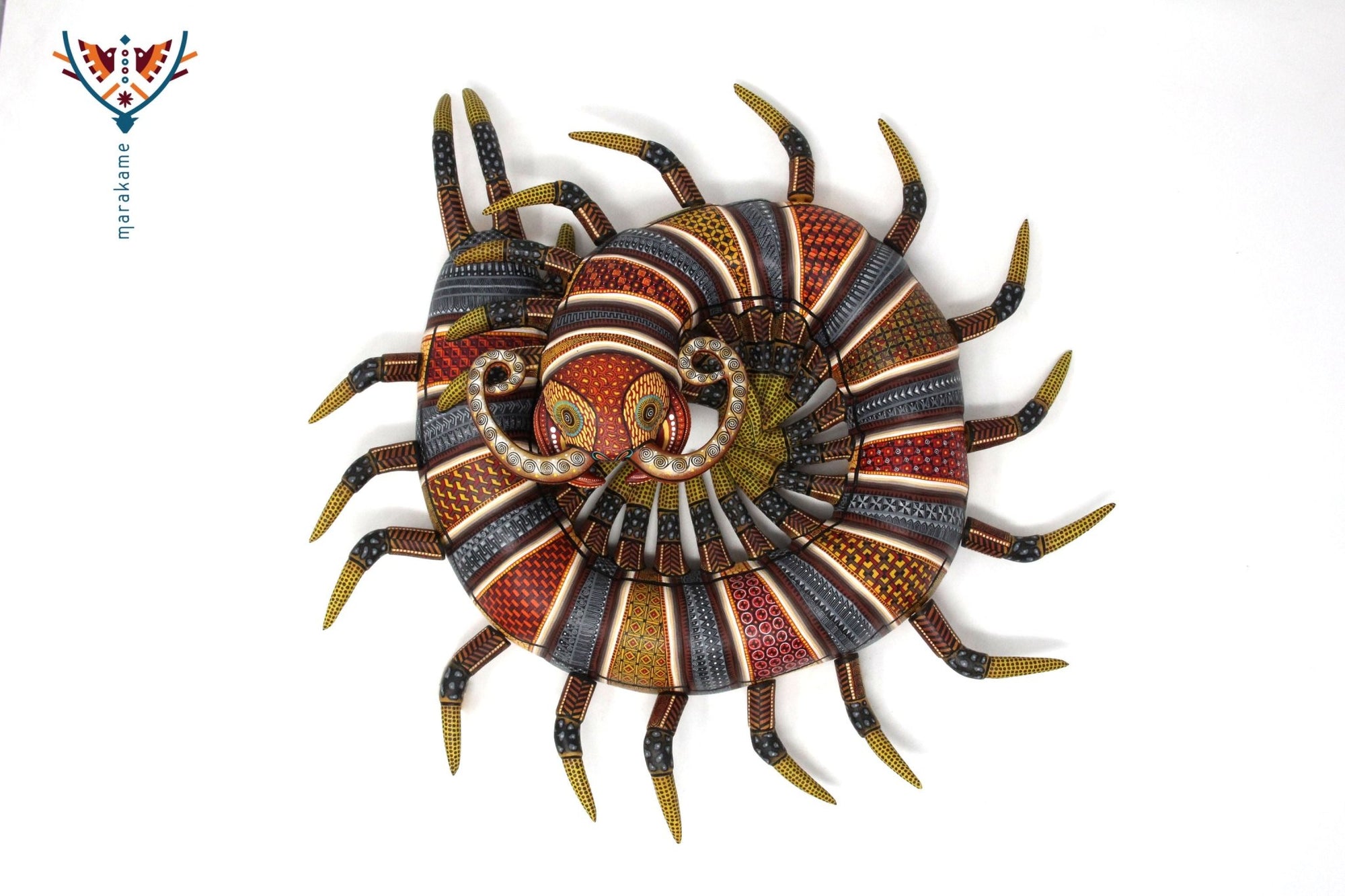 Alebrie Ciempiés - Nagande - Arte Huichol - Marakame