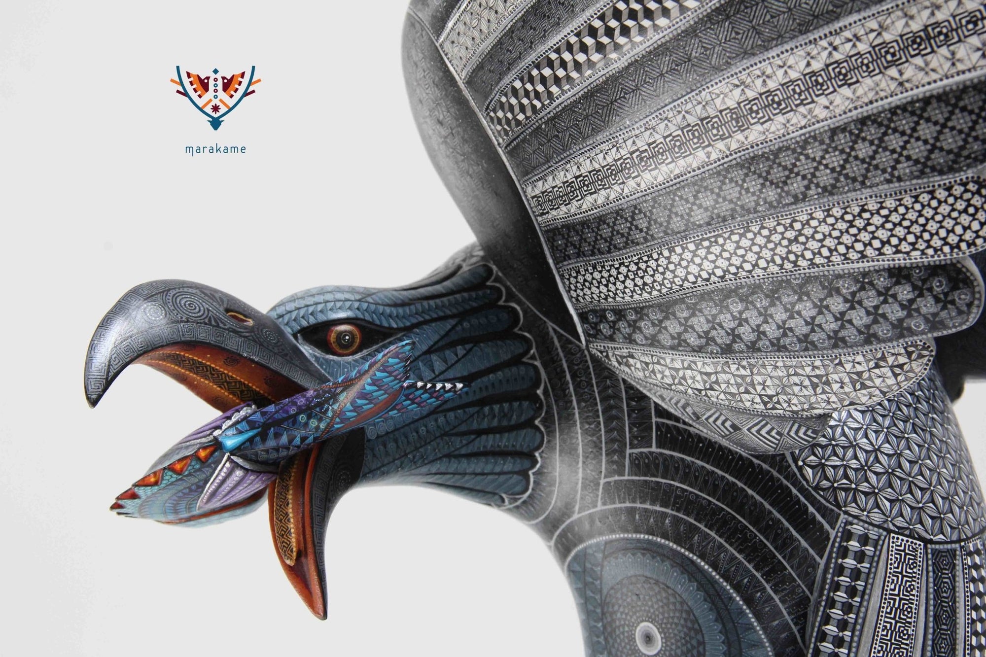Alebrije - Águila cazadora Guuze' - Arte Huichol - Marakame