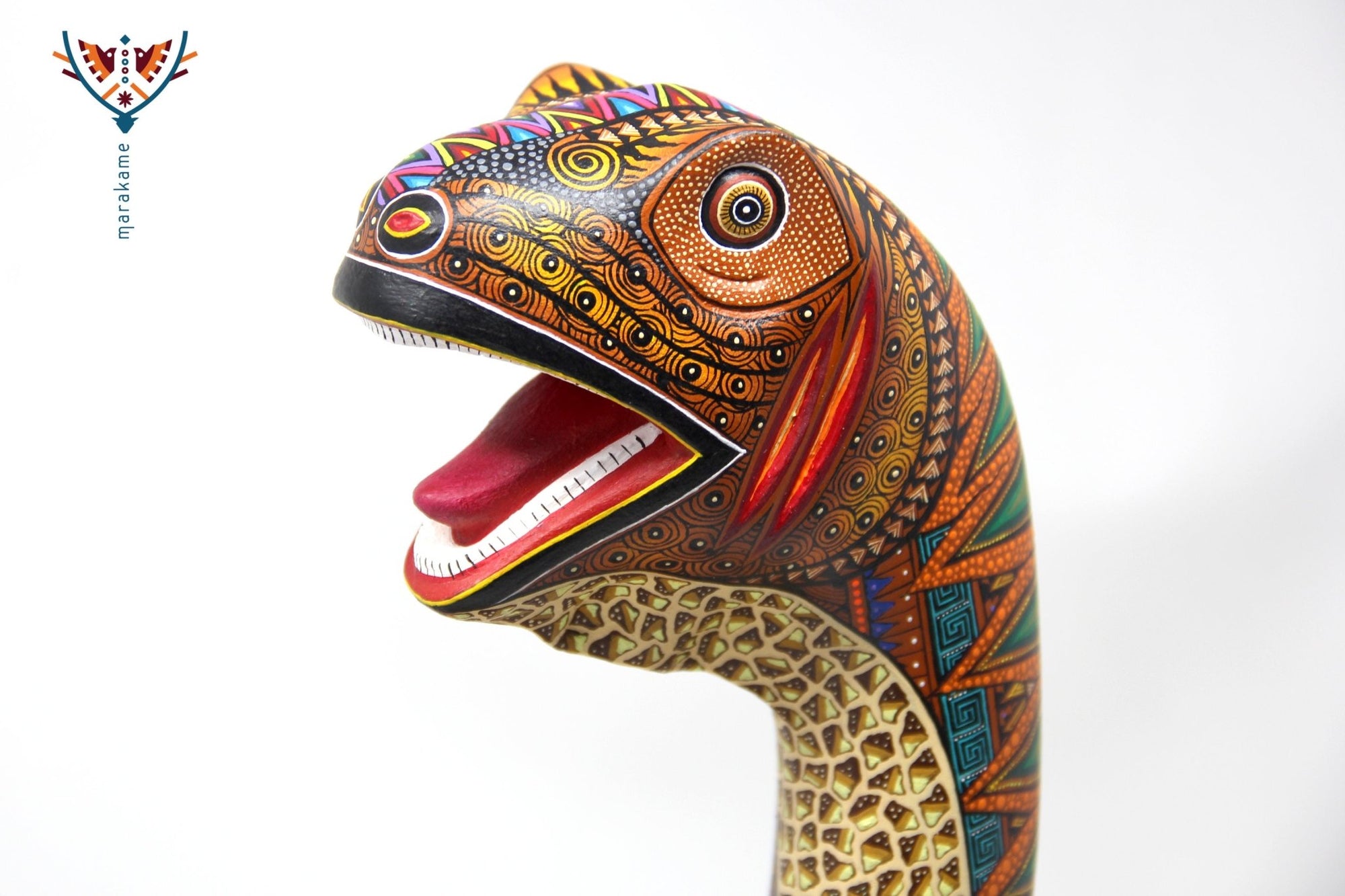 Alebrije - Brontosaurio - Arte Huichol - Marakame