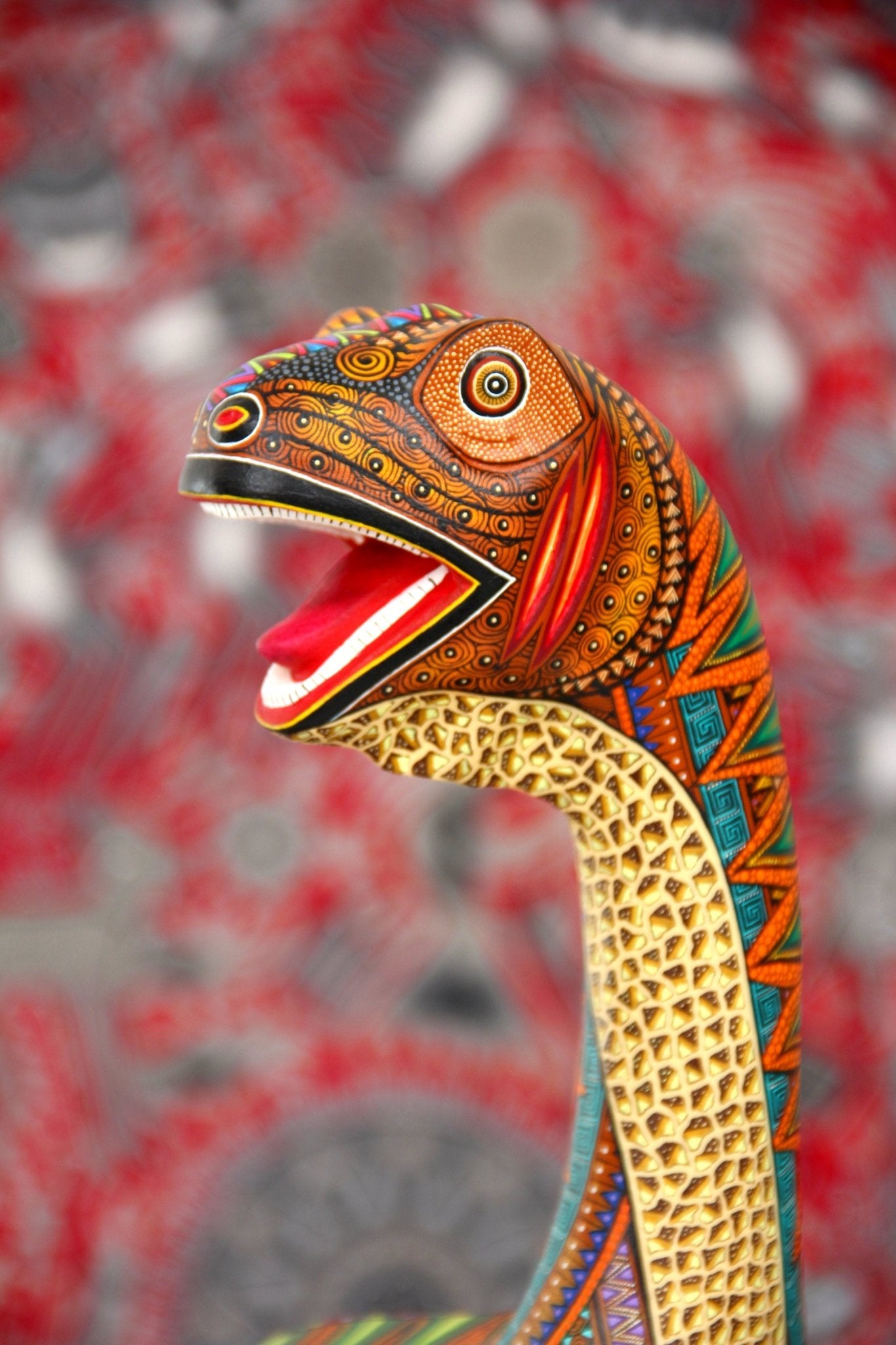 Alebrije - Brontosaurio - Arte Huichol - Marakame