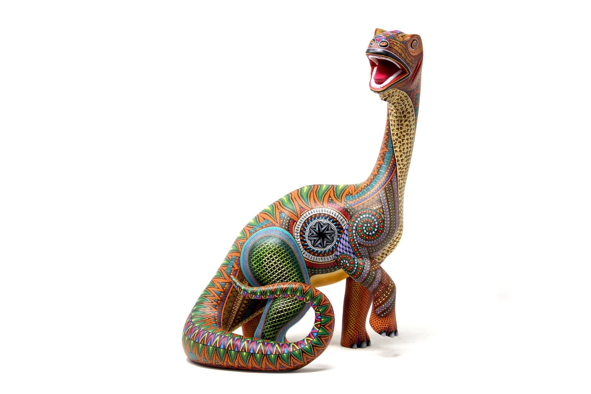 Alebrije - Brontosaurio - Arte Huichol - Marakame