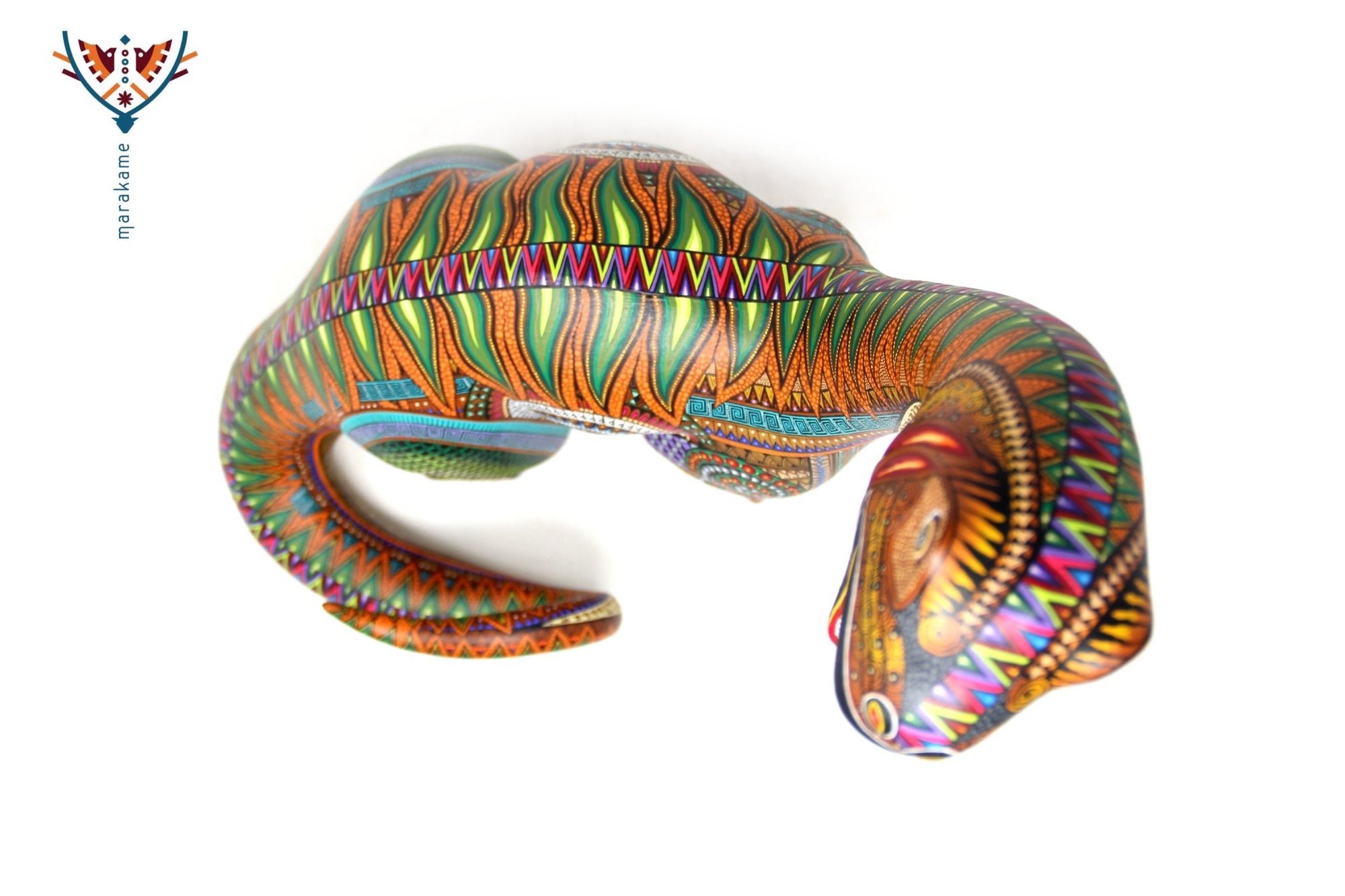 Alebrije - Brontosaurio - Arte Huichol - Marakame