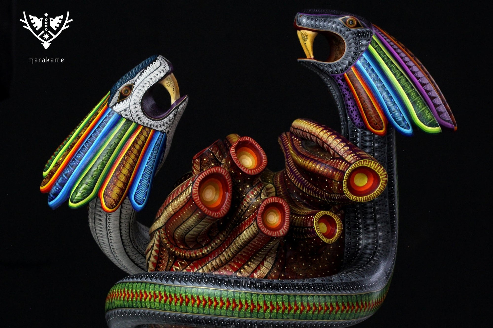 Alebrije - Danza de Quetzalcoatl - Arte Huichol - Marakame