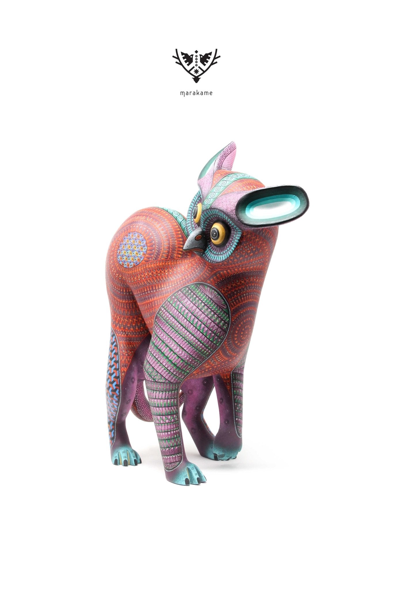 Alebrije - Fusión Búho Chango - Arte Huichol - Marakame