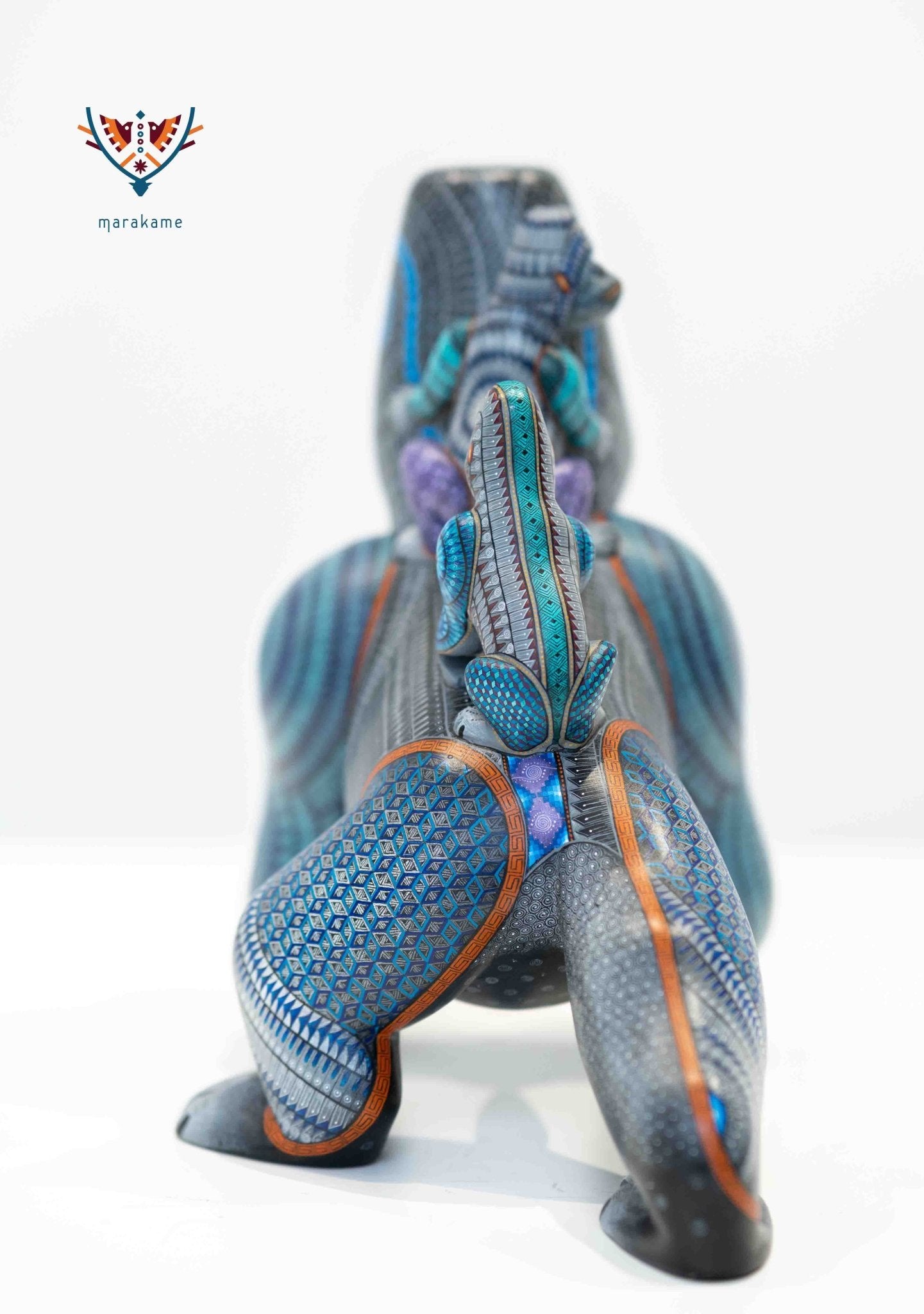 Alebrije Gorila con bebés - Amá mashin - Arte Huichol - Marakame