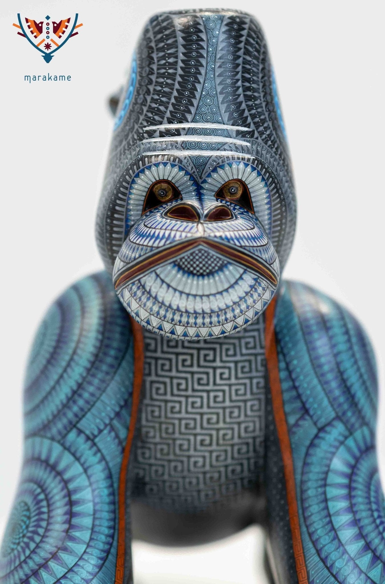 Alebrije Gorila con bebés - Amá mashin - Arte Huichol - Marakame