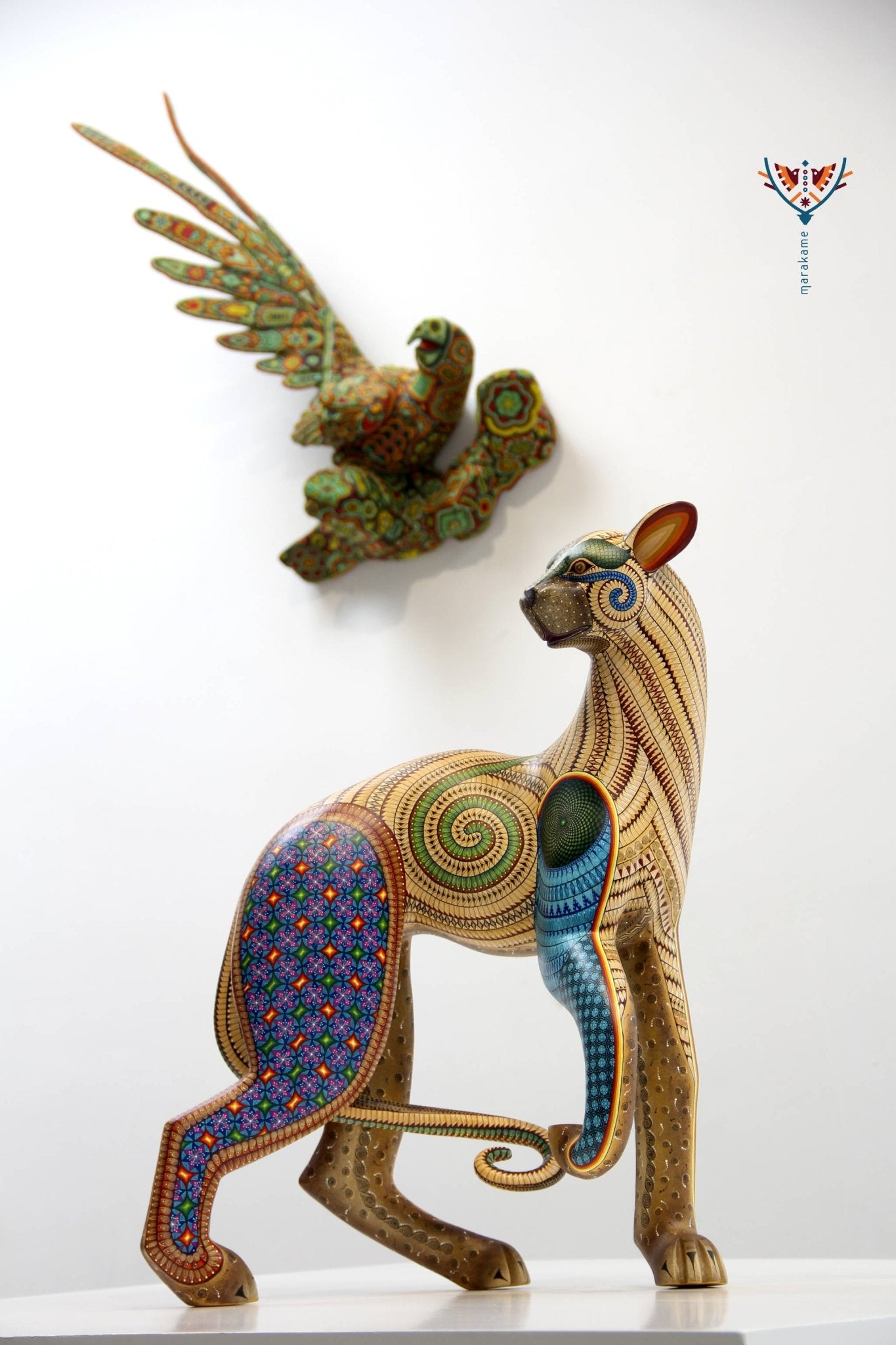 Alebrije - Gran Cheetah - Arte Huichol - Marakame