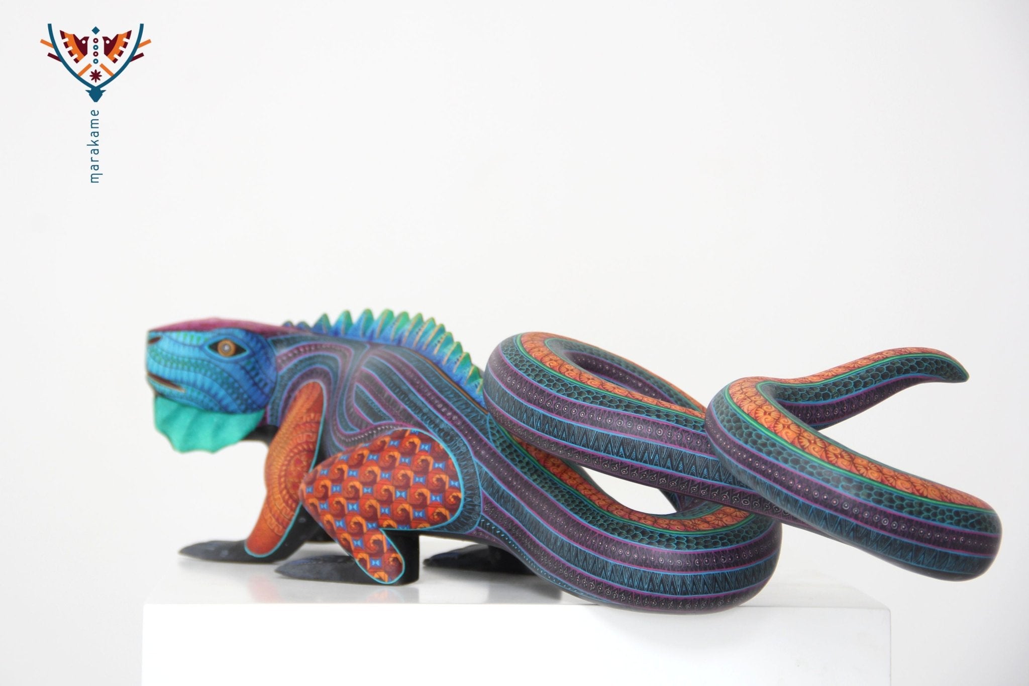 Alebrije - Iguana - Arte Huichol - Marakame