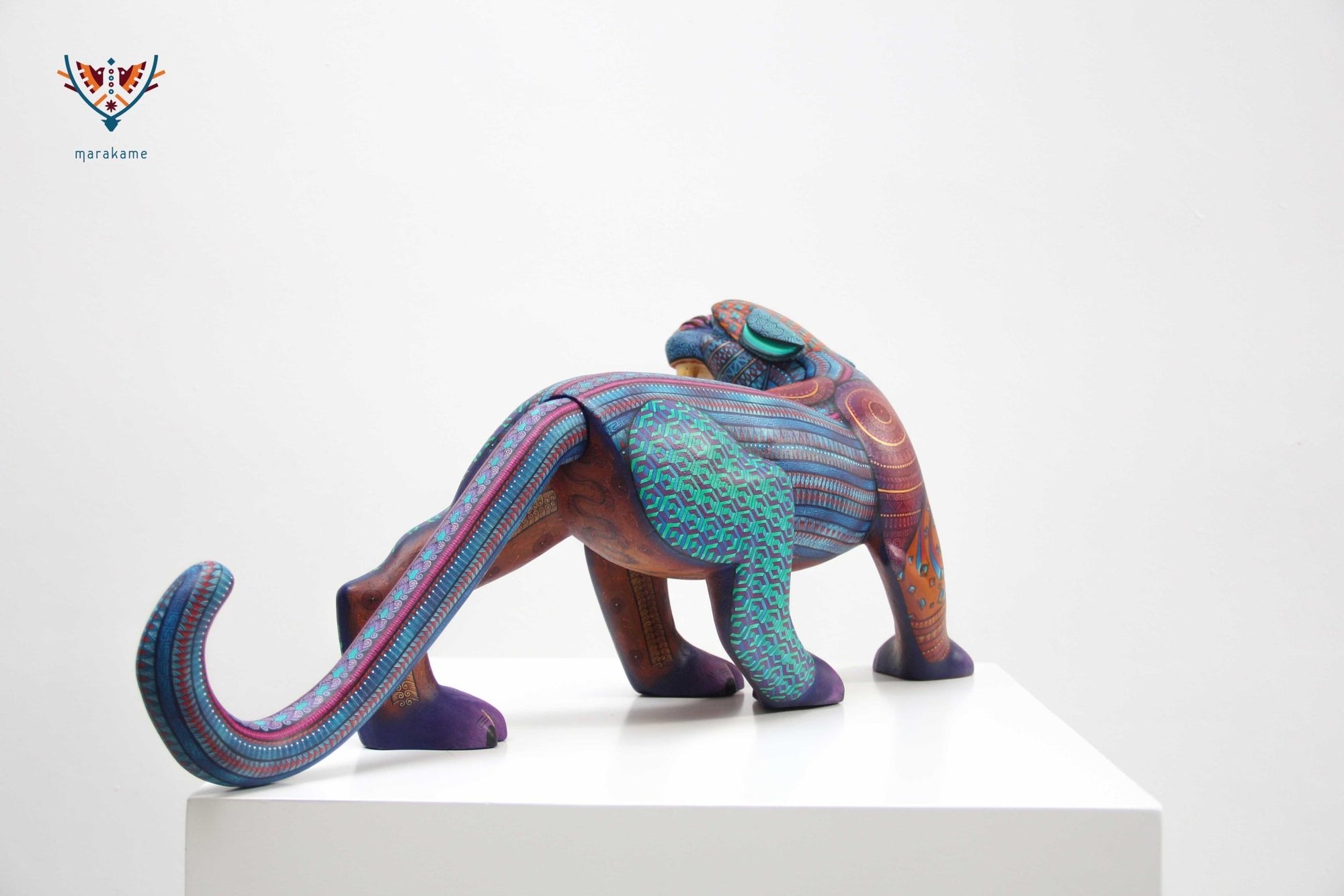 Alebrije Jaguar - Bell tigr - Arte Huichol - Marakame