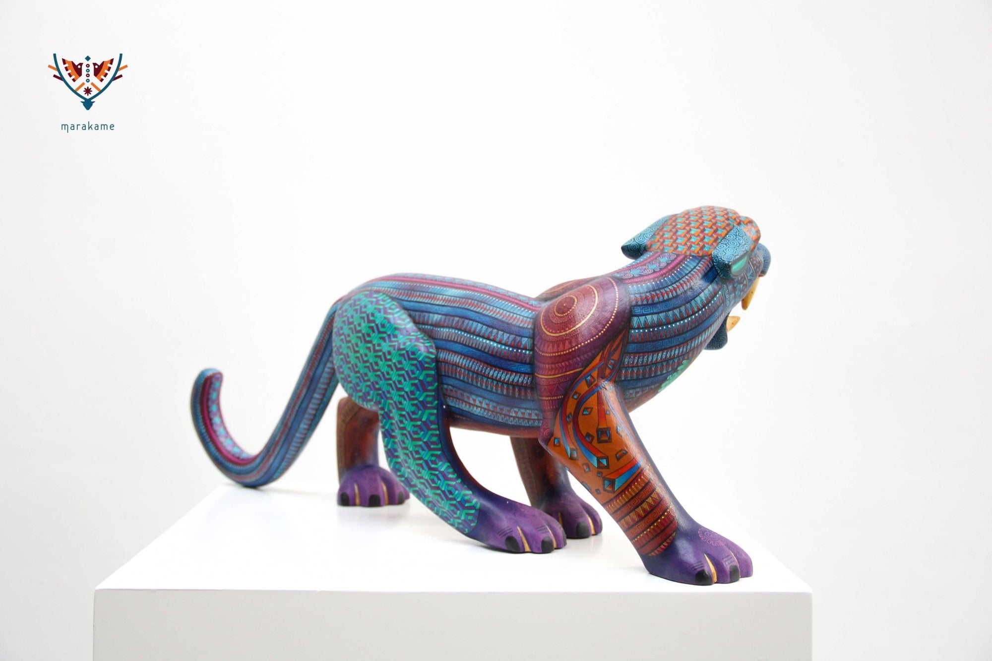 Alebrije Jaguar - Bell tigr - Arte Huichol - Marakame