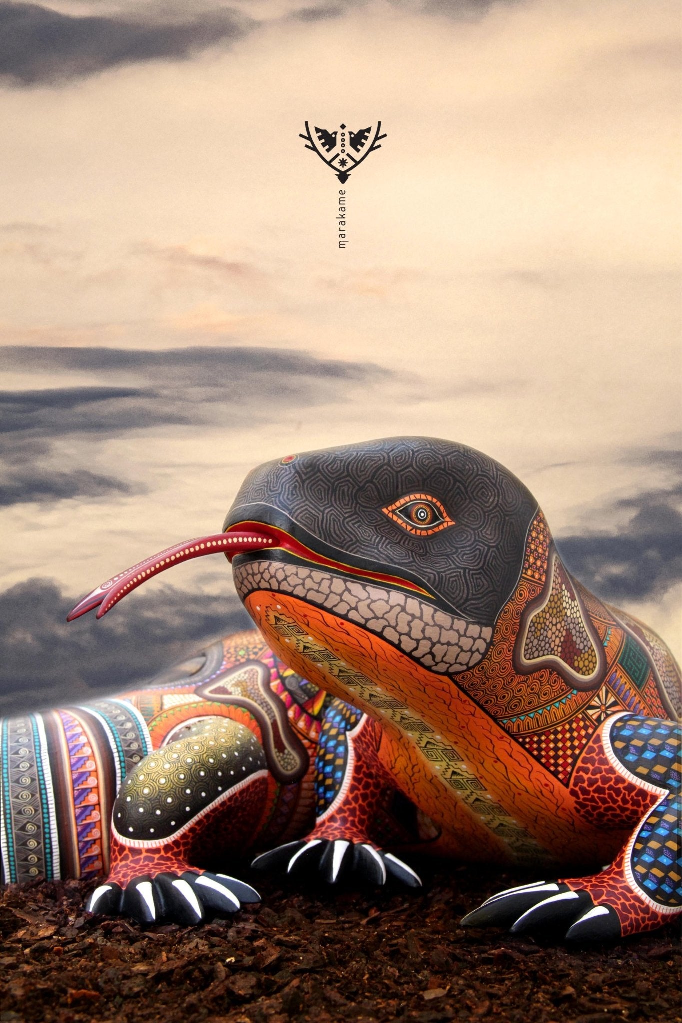 Alebrije - Monstruo de Gila - Arte Huichol - Marakame