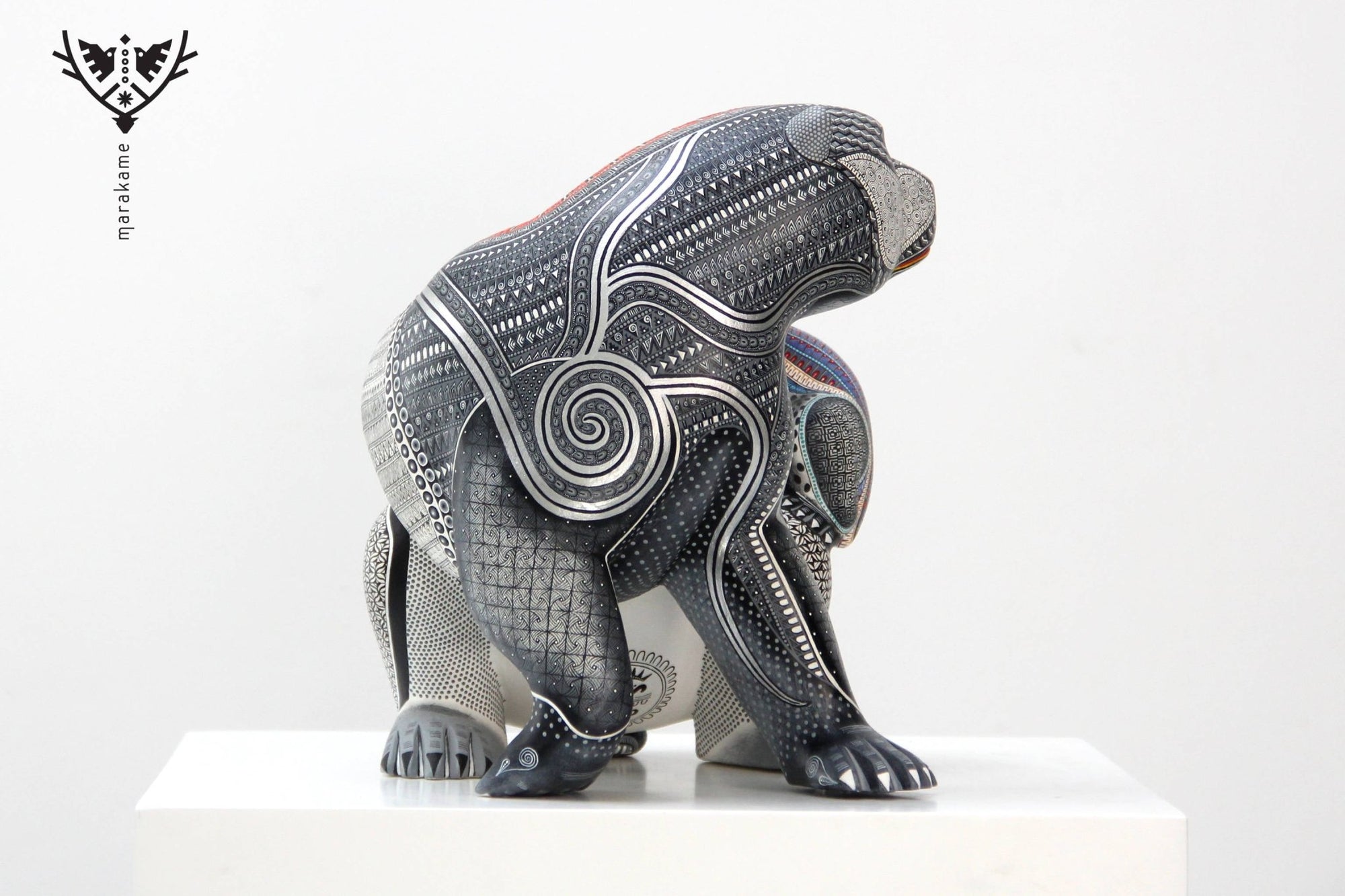 Alebrije - Oso con bebé - Arte Huichol - Marakame