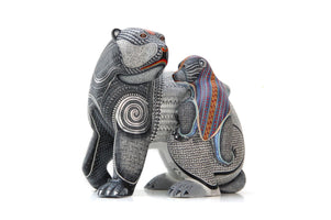 Alebrije - Oso con bebé - Arte Huichol - Marakame