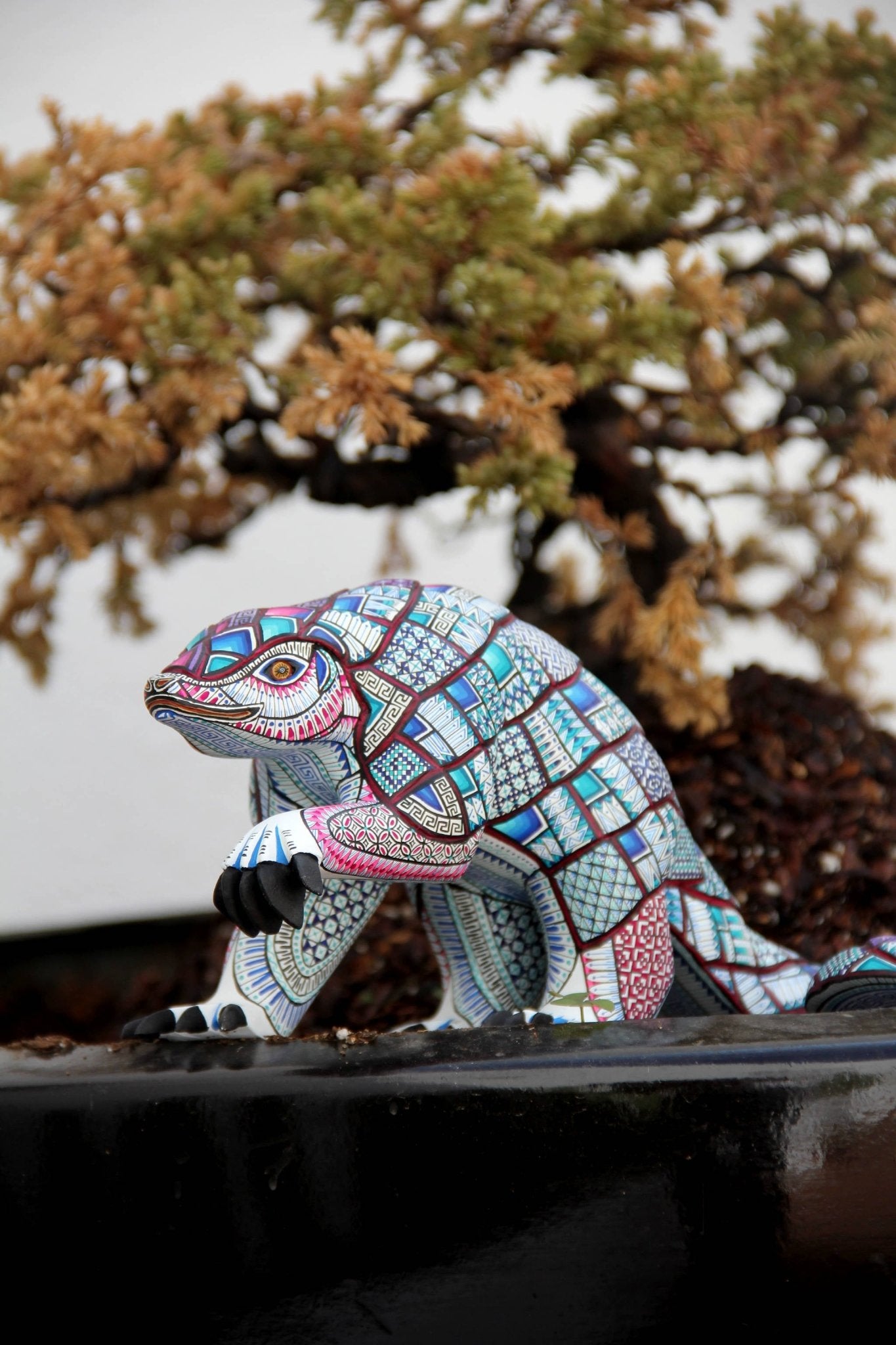 Alebrije - Pangolín bebé - Arte Huichol - Marakame