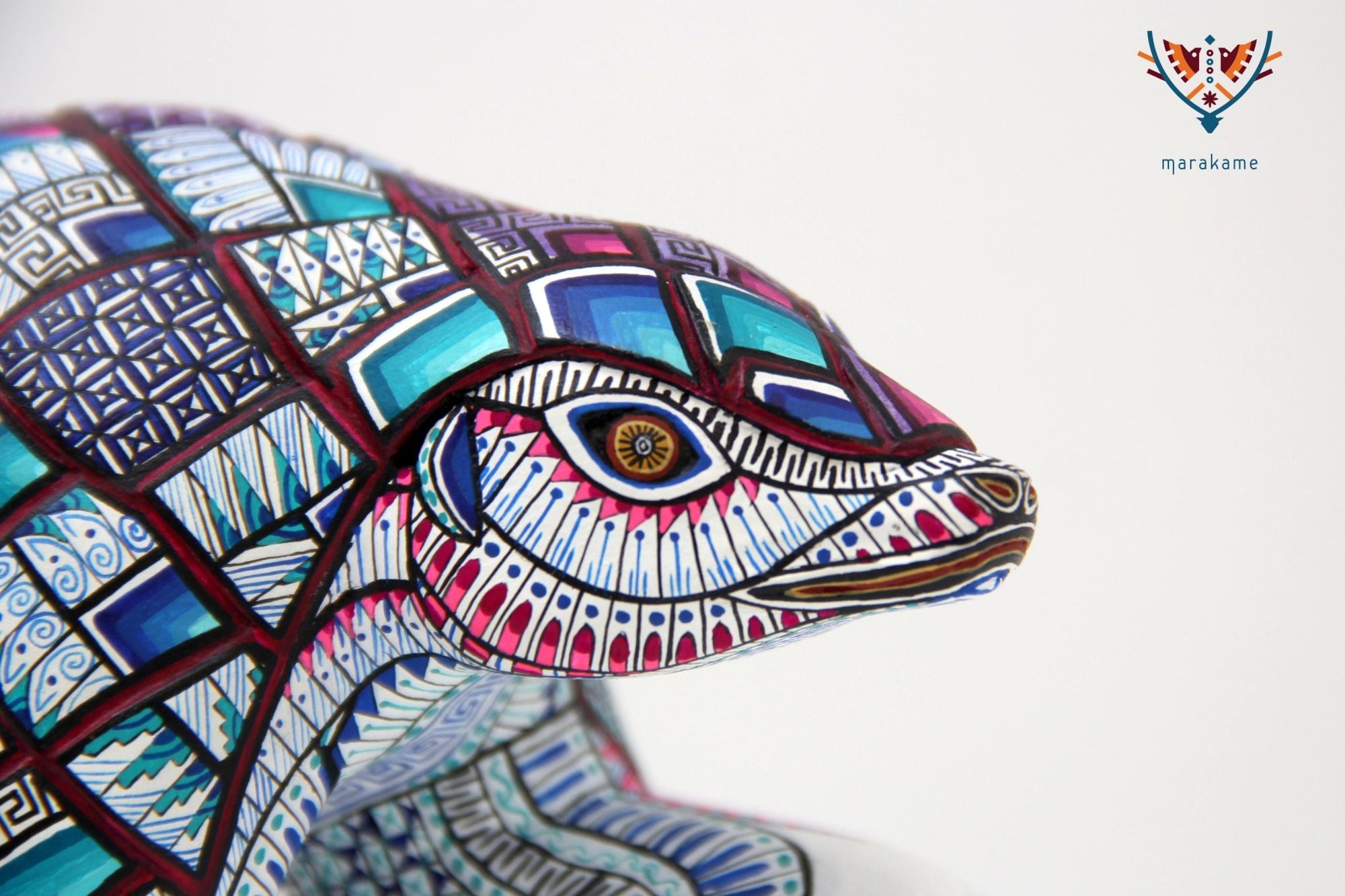 Alebrije - Pangolín bebé - Arte Huichol - Marakame
