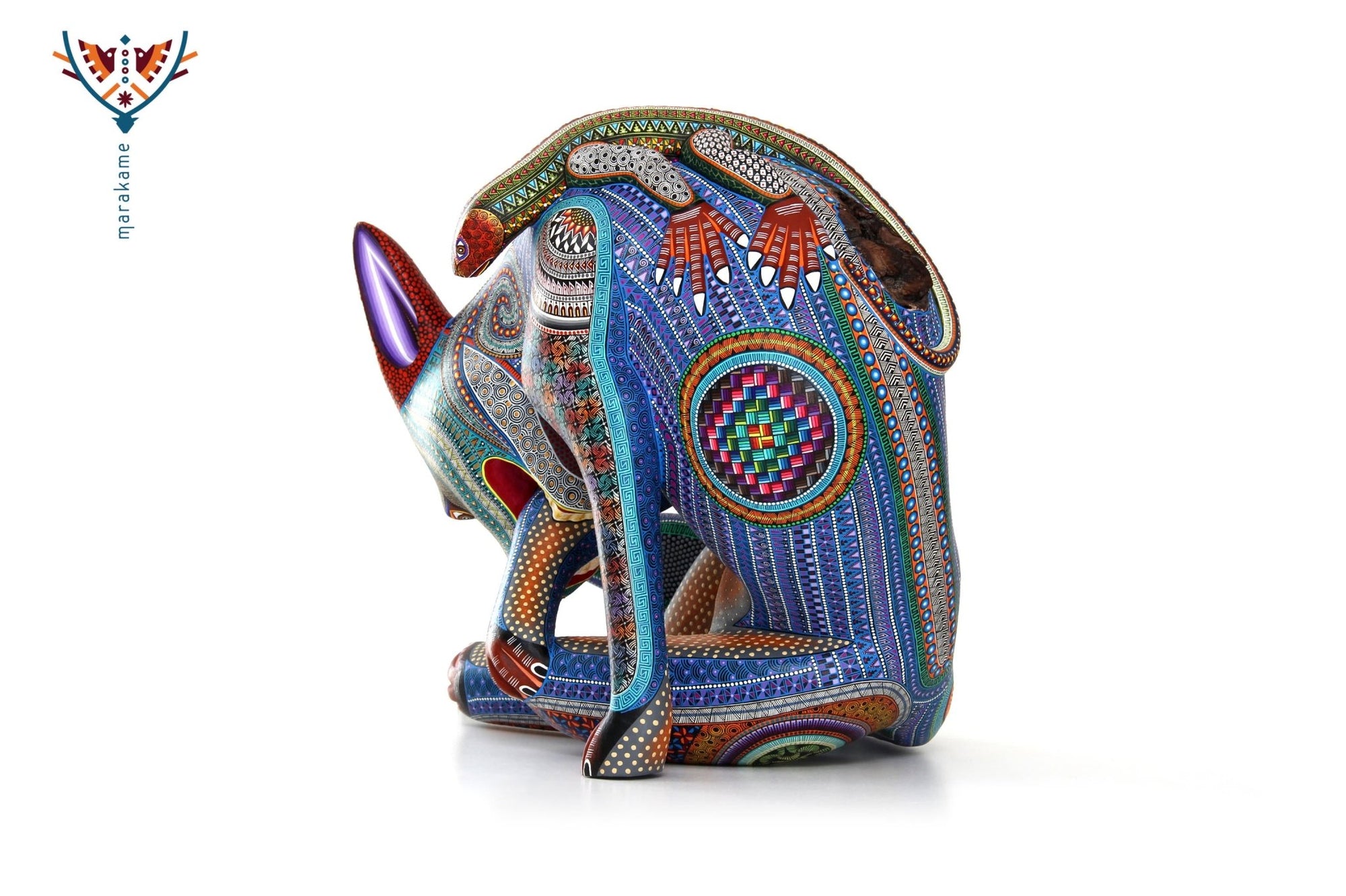 Alebrije - Perro con Iguana - Arte Huichol - Marakame
