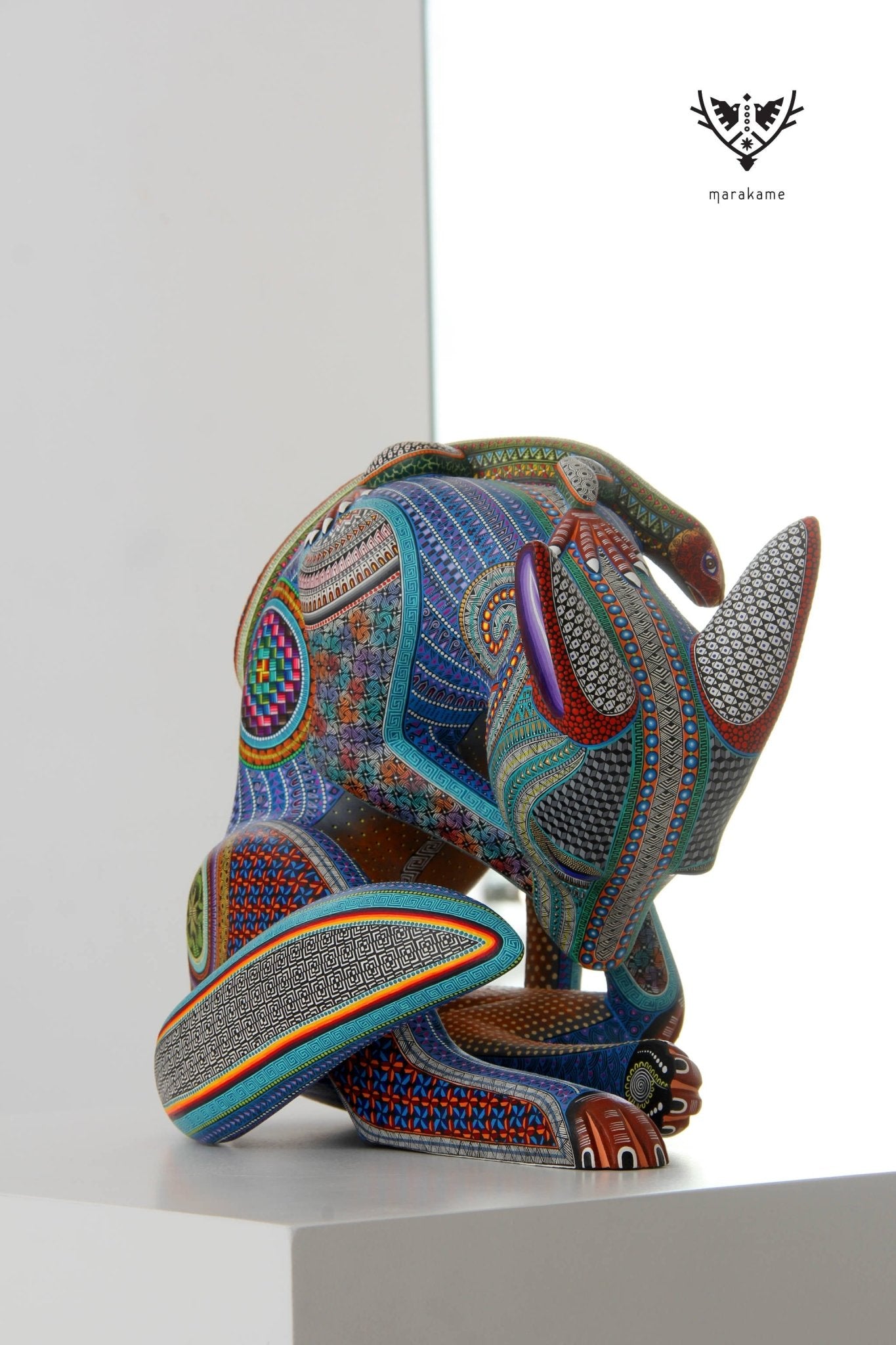Alebrije - Perro con Iguana - Arte Huichol - Marakame