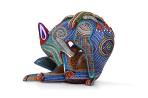 Alebrije - Perro con Iguana - Arte Huichol - Marakame
