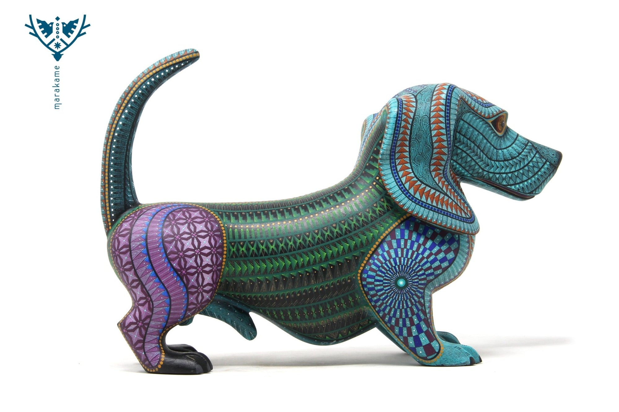 Alebrije - Perro Salchicha - Arte Huichol - Marakame