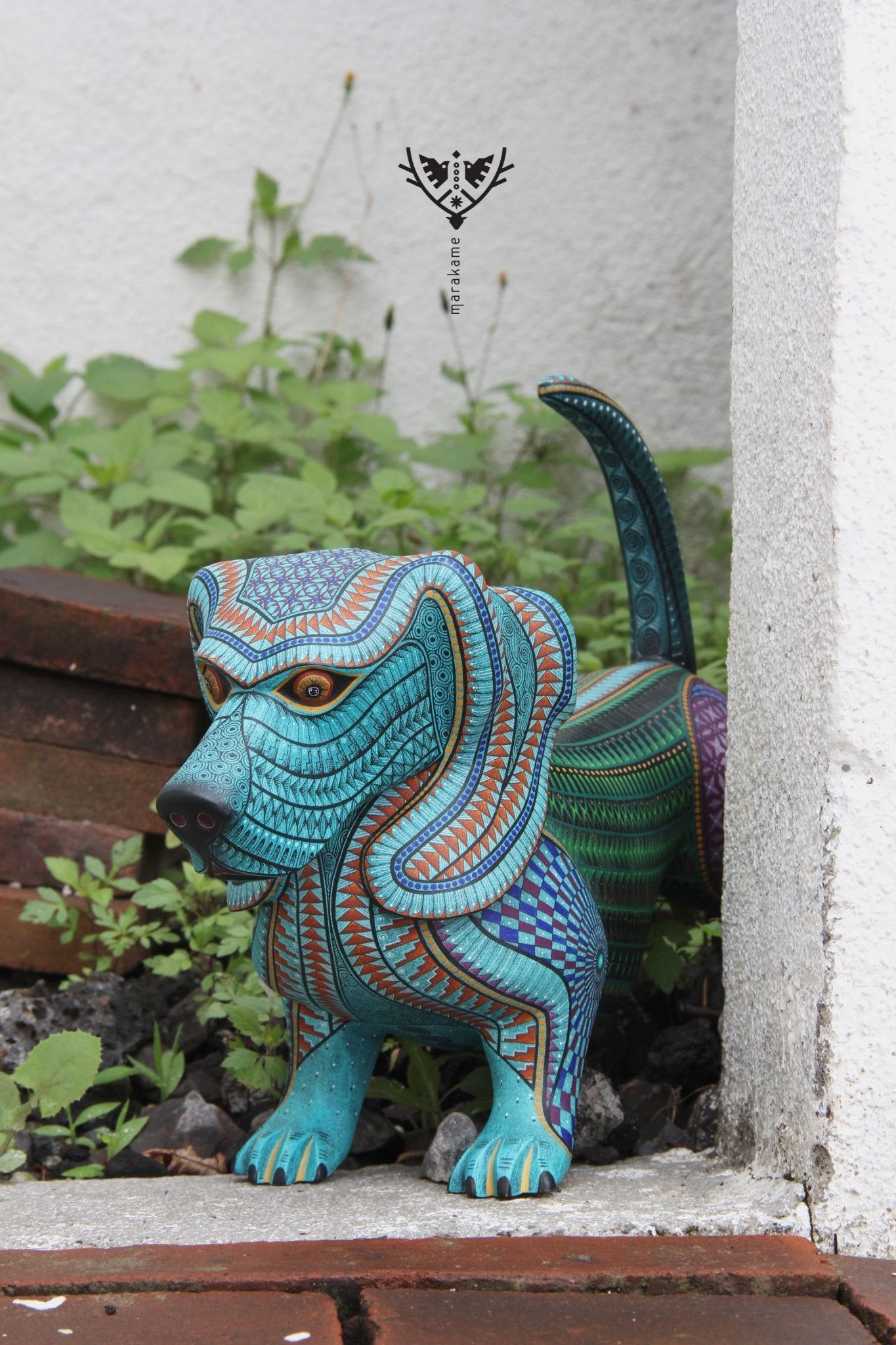 Alebrije - Perro Salchicha - Arte Huichol - Marakame